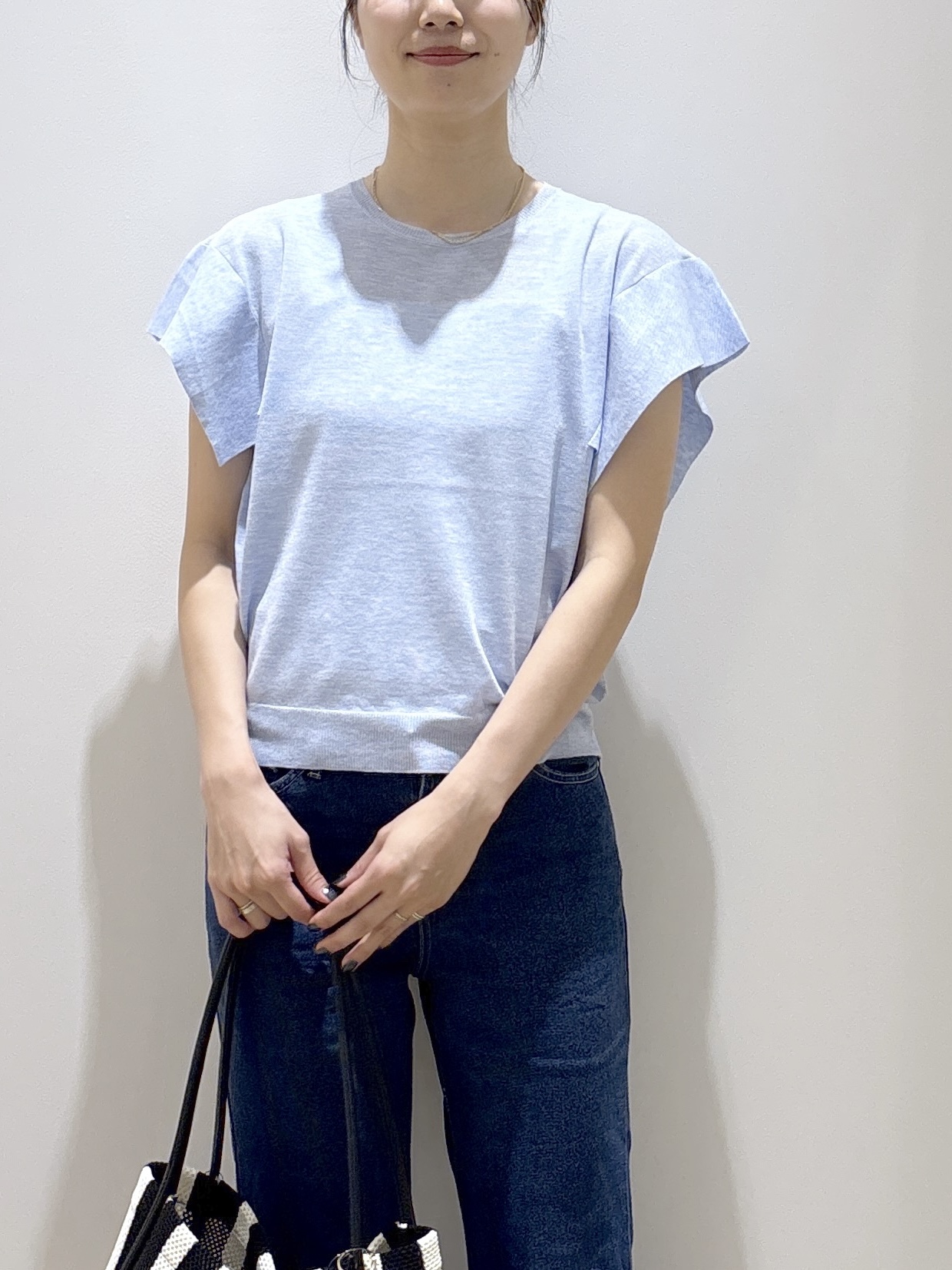sachikoさんの「OPAQUE.CLIP｜『STORY Web7月掲載』ドライタッチラメニット《UV／洗える／6col》」を使ったコーディネート