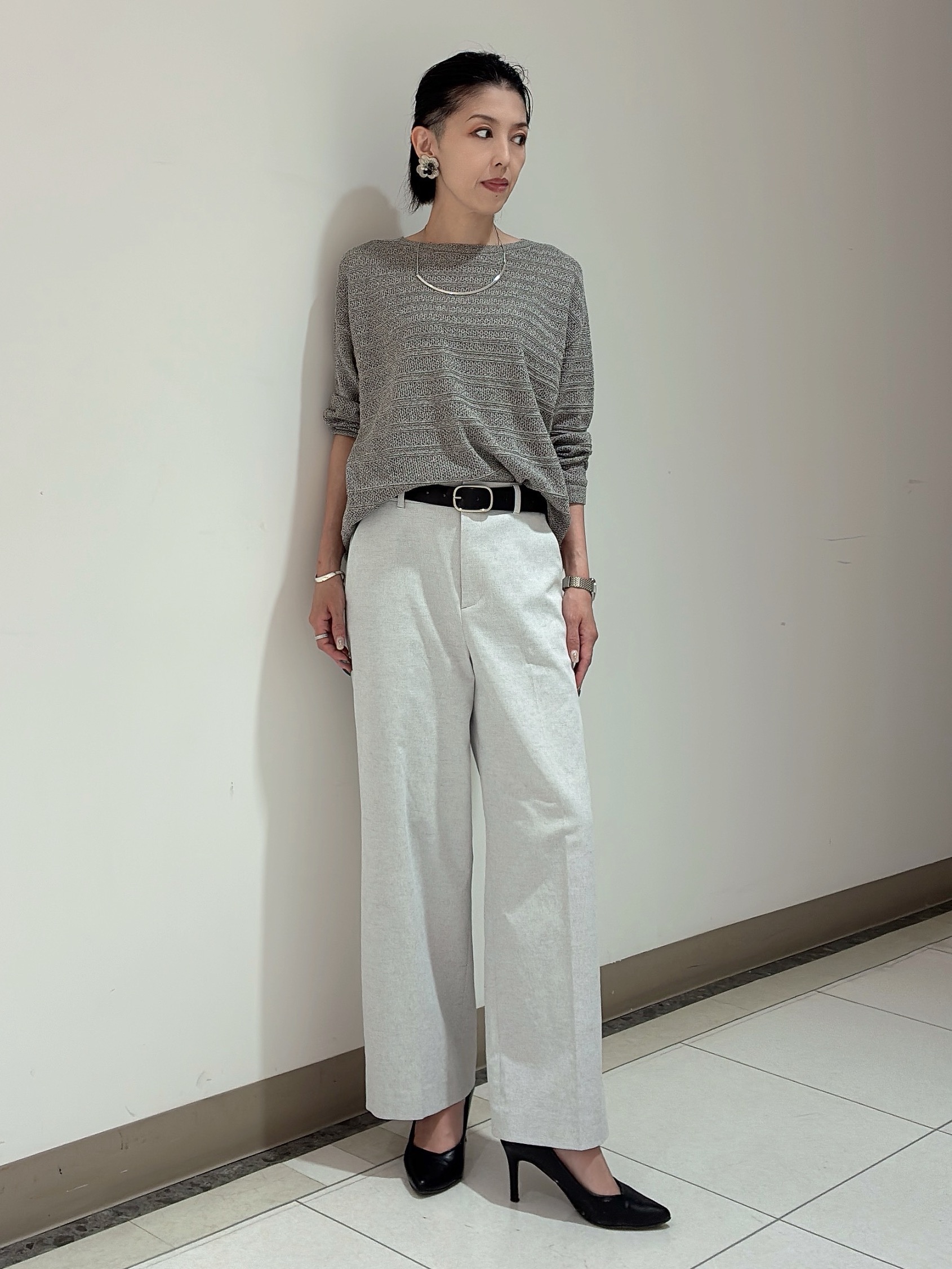 環さんの「UNTITLED｜【接触冷感/洗える/後ろウエストゴム】オックスワイドパンツ」を使ったコーディネート