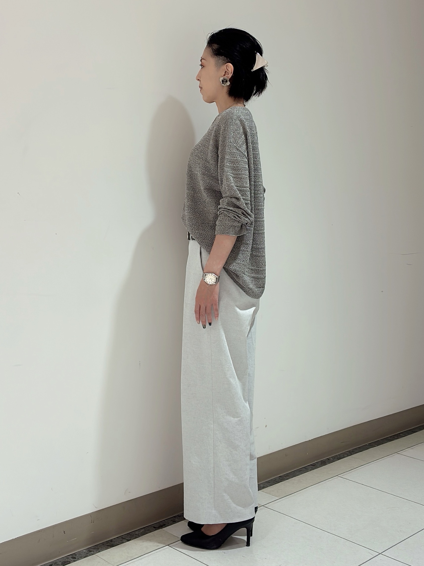 環さんの「UNTITLED｜【接触冷感/洗える/後ろウエストゴム】オックスワイドパンツ」を使ったコーディネート