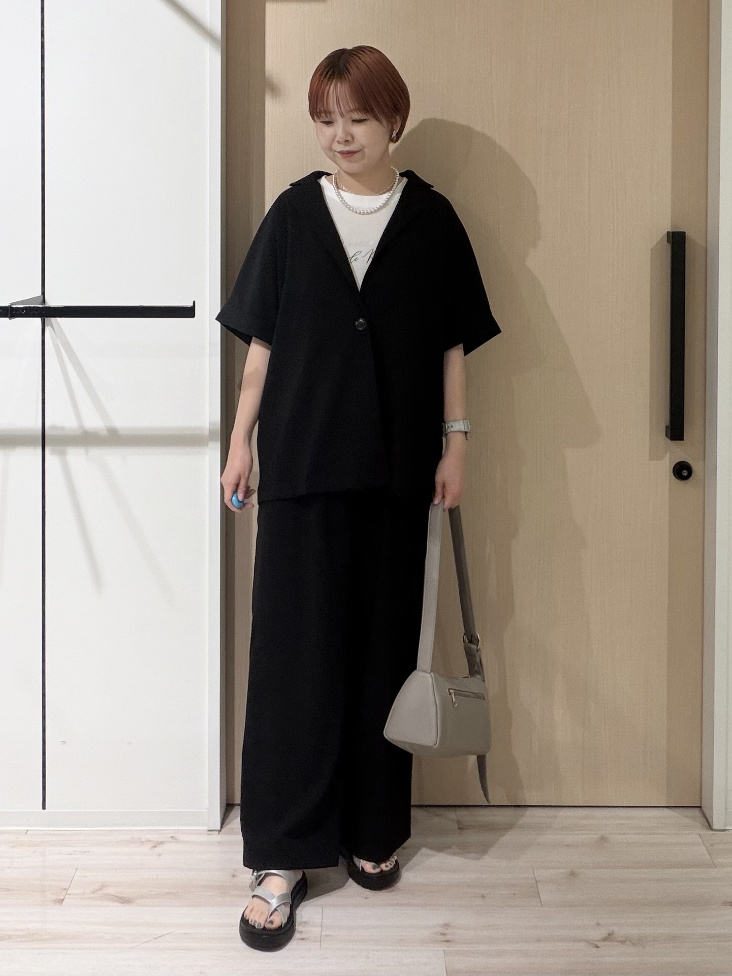 ひらしーさんの「SHOO･LA･RUE｜【高レビュー/洗濯機可/セットアップ可】軽凛(かろりん) 半袖ジャケット」を使ったコーディネート