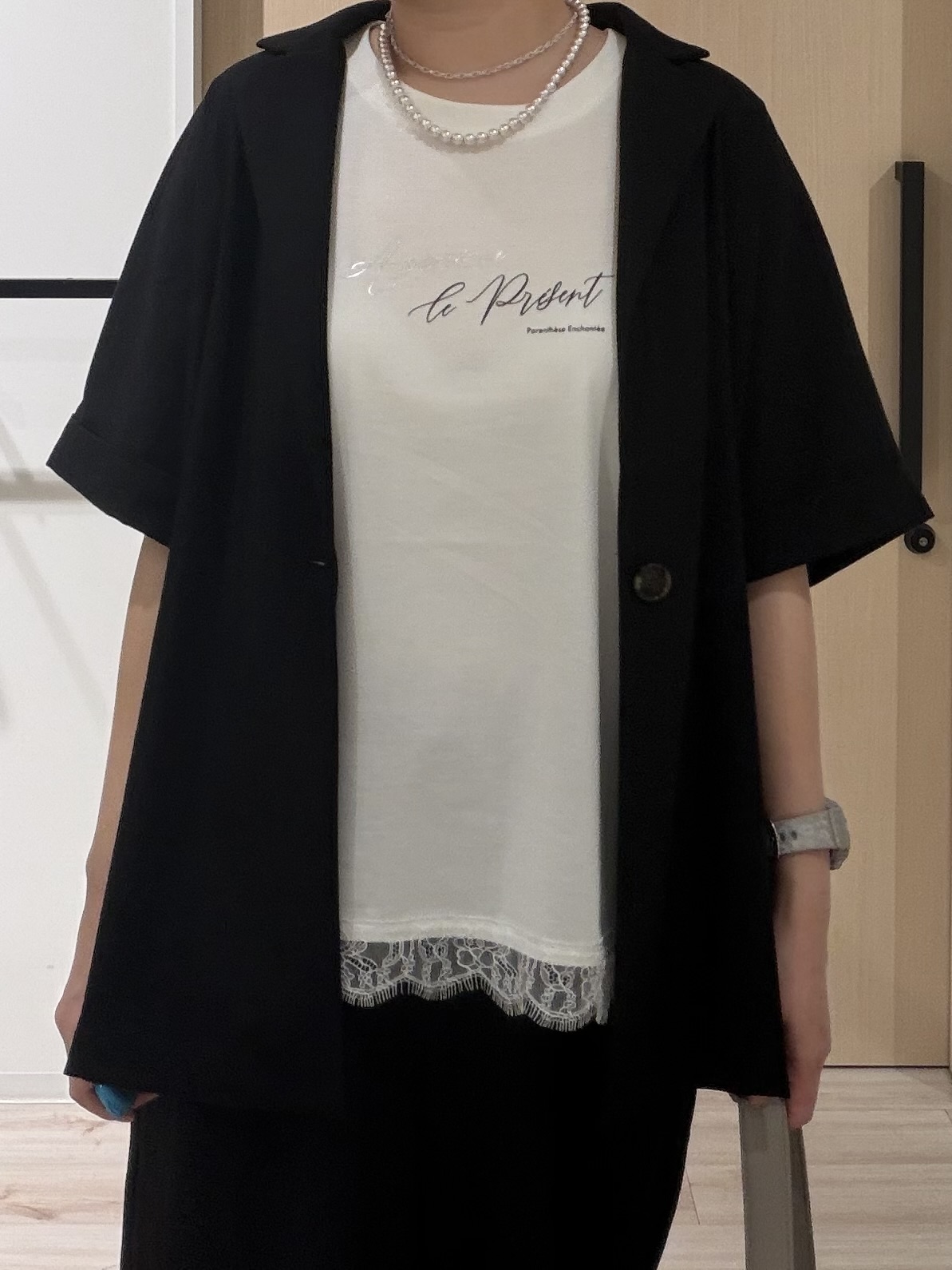 ひらしーさんの「SHOO･LA･RUE｜【高レビュー/洗濯機可/セットアップ可】軽凛(かろりん) 半袖ジャケット」を使ったコーディネート