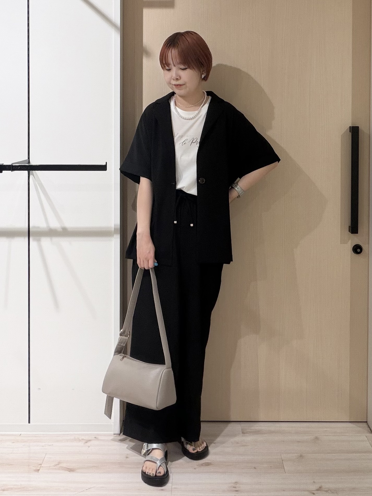 ひらしーさんの「SHOO･LA･RUE｜【高レビュー/洗濯機可/セットアップ可】軽凛(かろりん) 半袖ジャケット」を使ったコーディネート