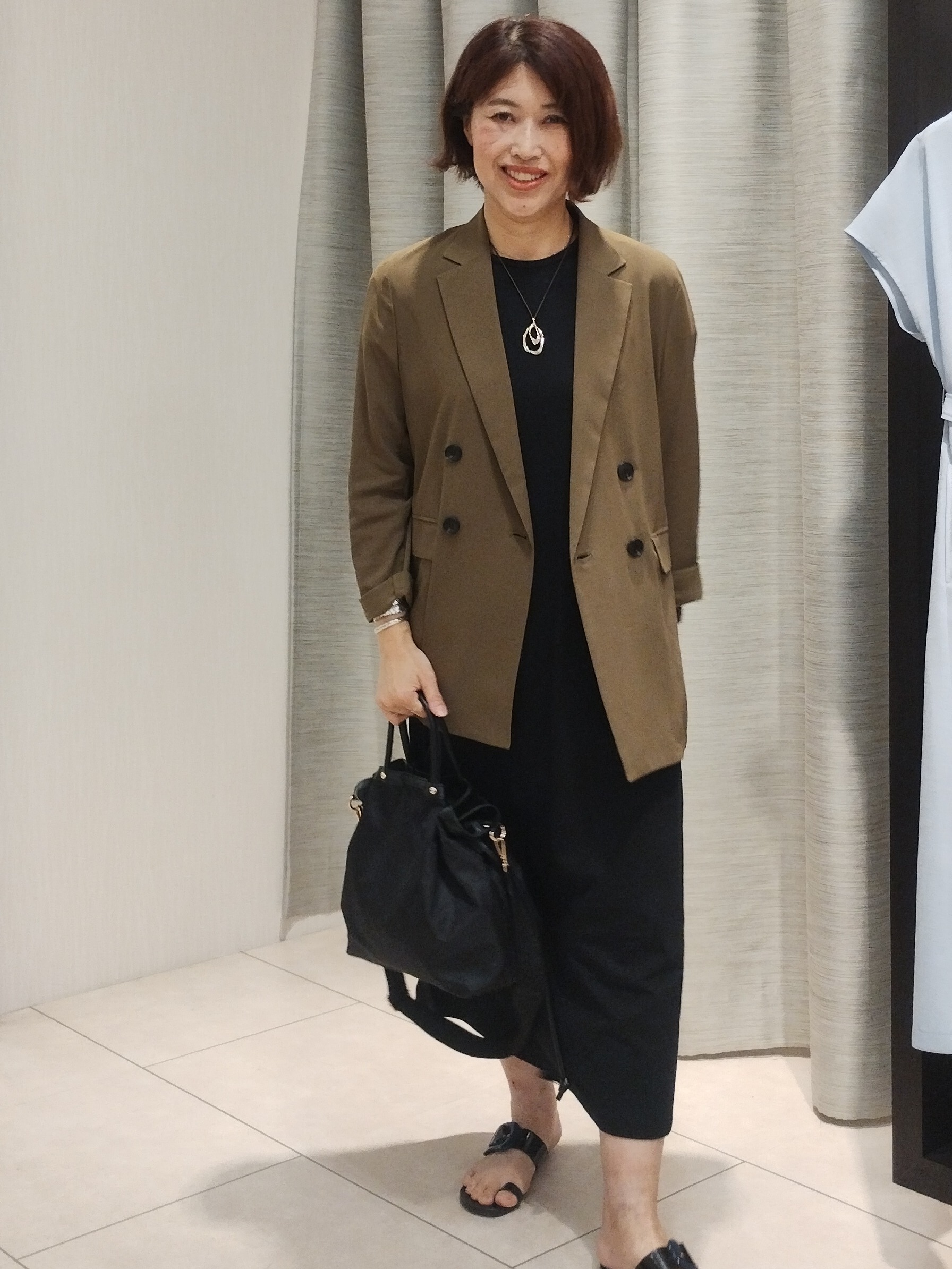 u&minus;macoさんの「UNTITLED｜【接触冷感/UVカット/遮熱/抗菌防臭】ライトプレーティングワンピース」を使ったコーディネート