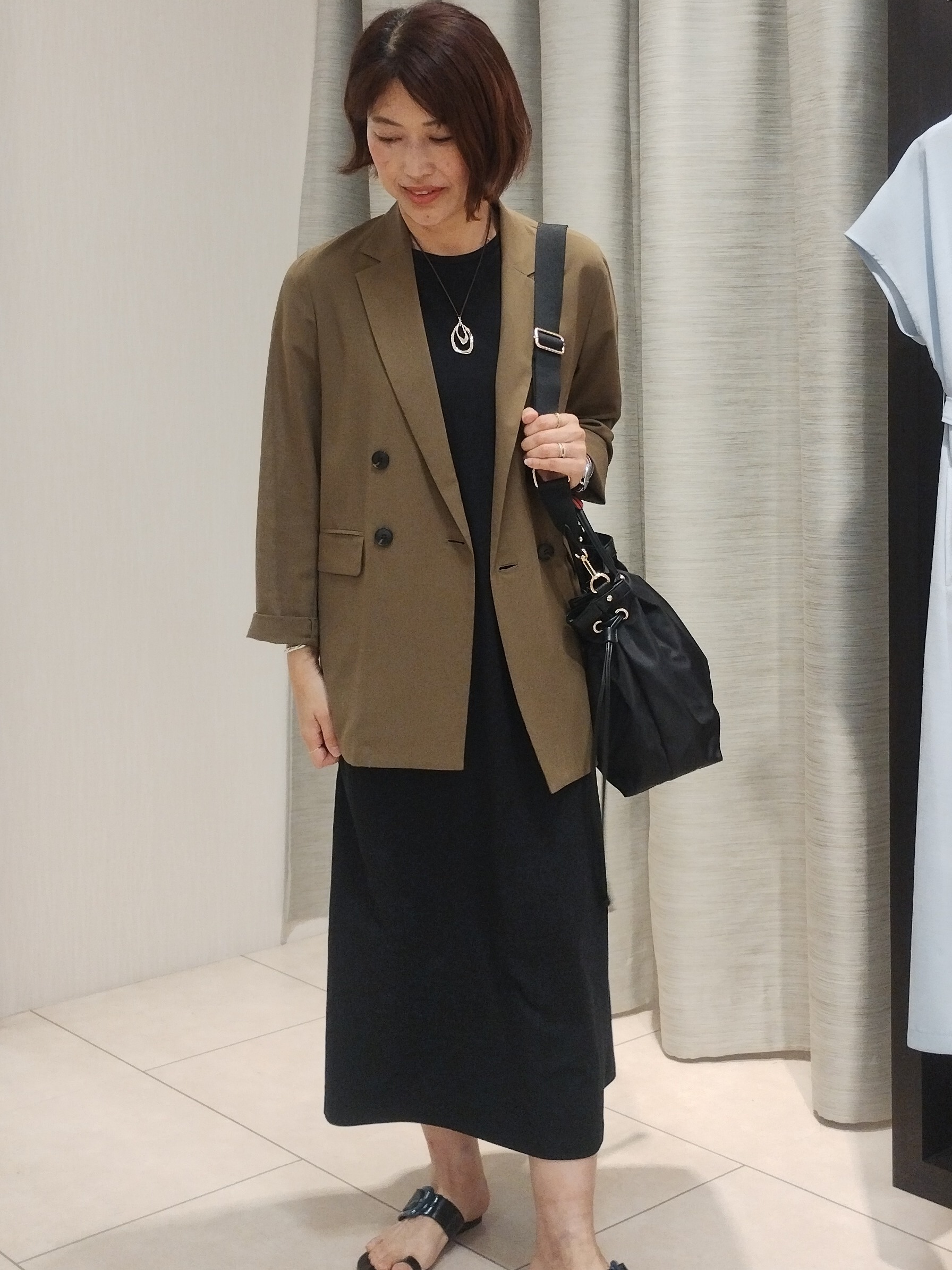 u&minus;macoさんの「UNTITLED｜【接触冷感/UVカット/遮熱/抗菌防臭】ライトプレーティングワンピース」を使ったコーディネート