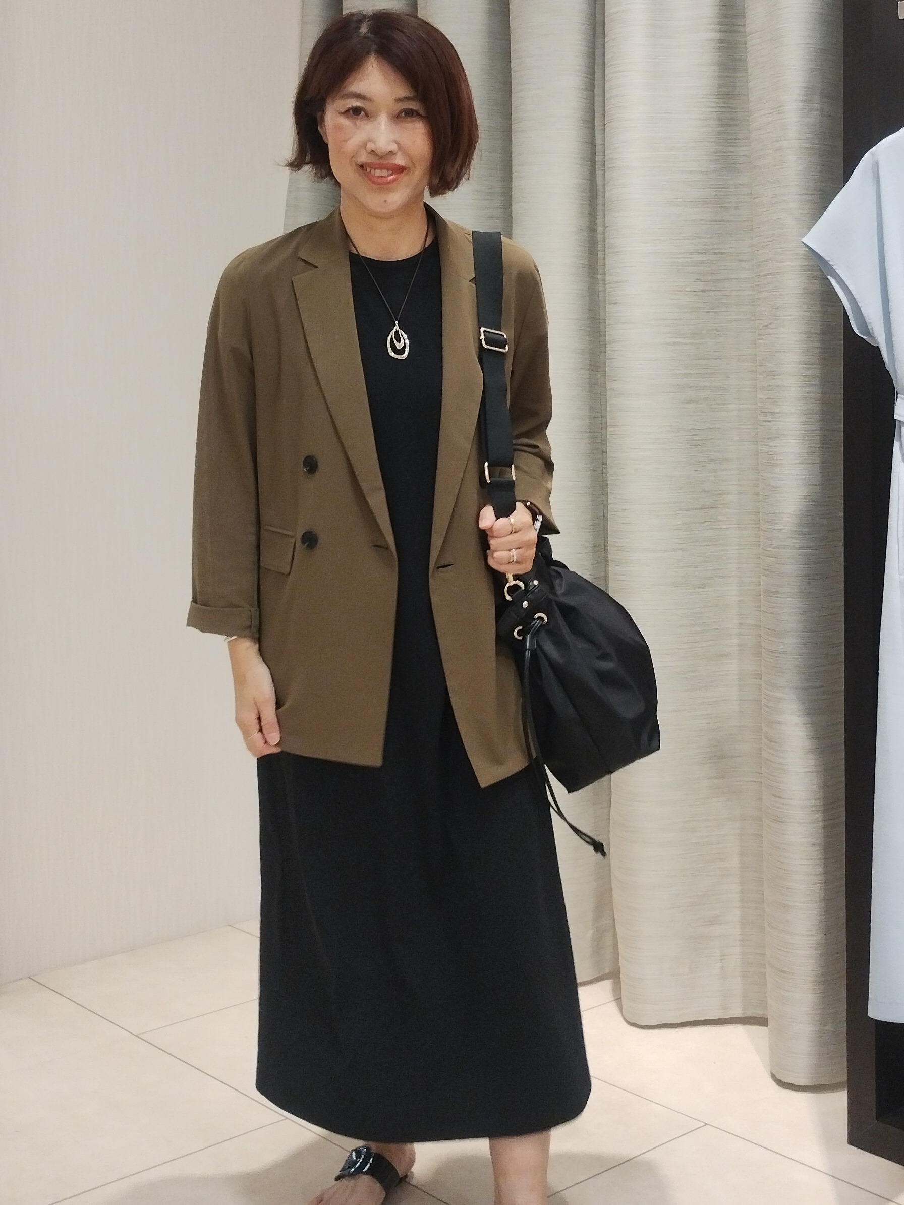 u&minus;macoさんの「UNTITLED｜【接触冷感/UVカット/遮熱/抗菌防臭】ライトプレーティングワンピース」を使ったコーディネート