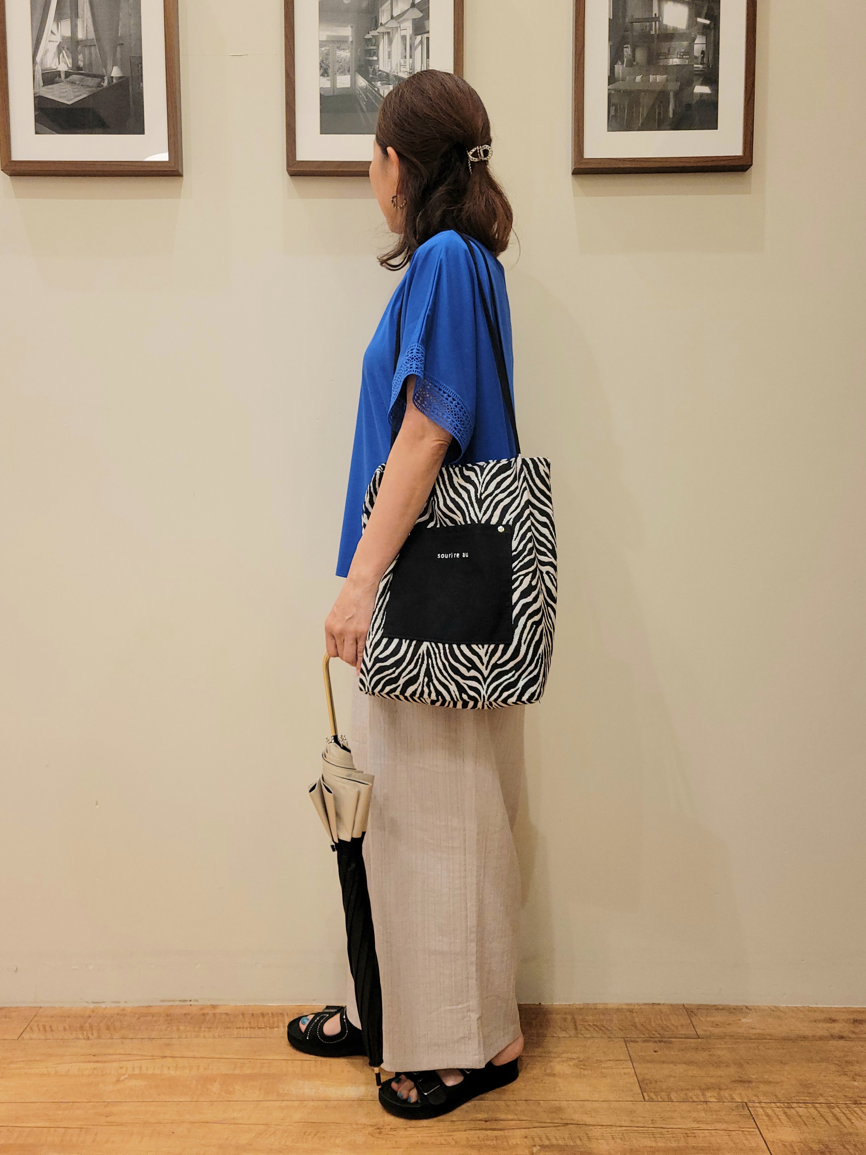 ユウさんの「SHOO･LA･RUE｜【UV/洗濯機可/体型カバー】ヒップ周りが隠せる お袖レースTシャツ」を使ったコーディネート