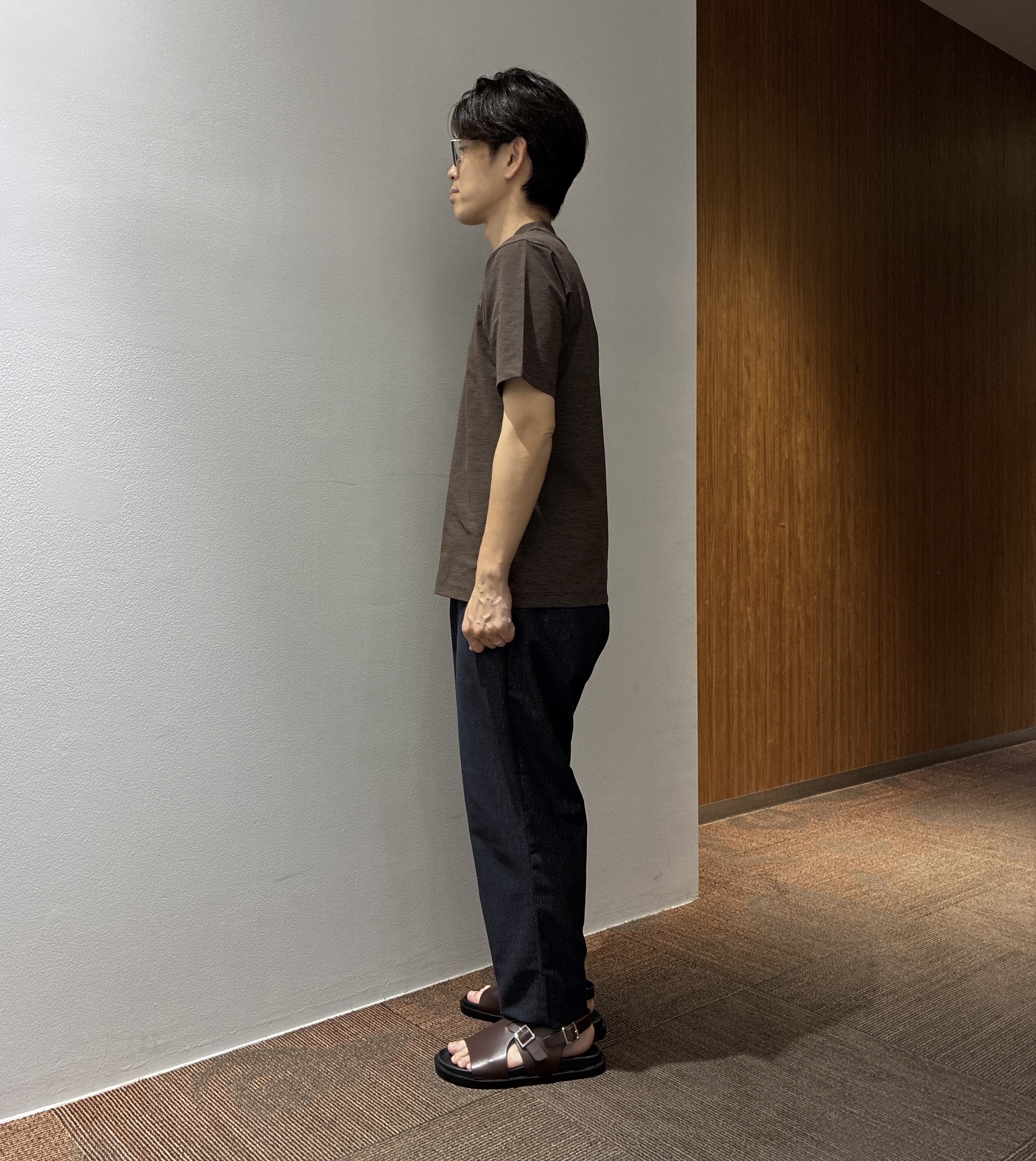 わいずみさんの「TAKEO KIKUCHI｜播州織り 千鳥 半袖シャツ」を使ったコーディネート