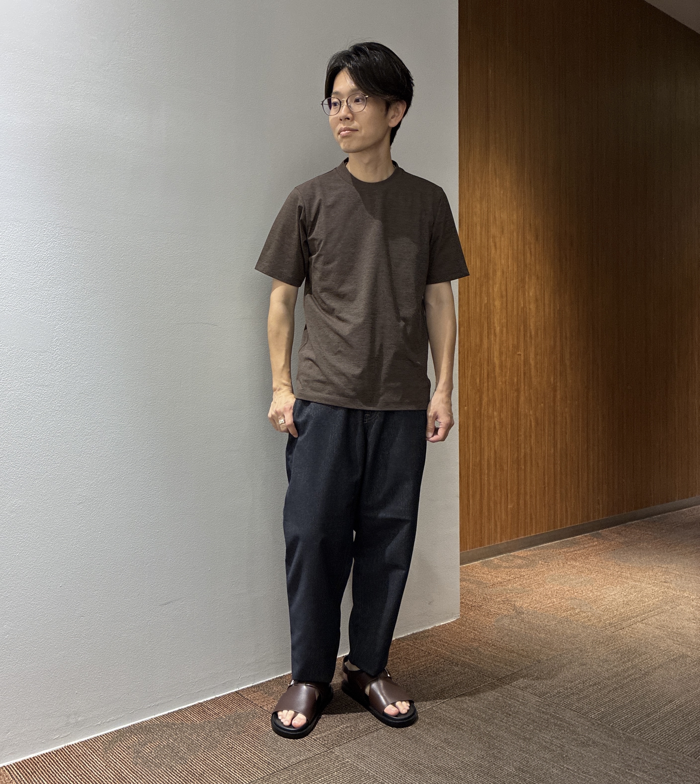 わいずみさんの「TAKEO KIKUCHI｜播州織り 千鳥 半袖シャツ」を使ったコーディネート