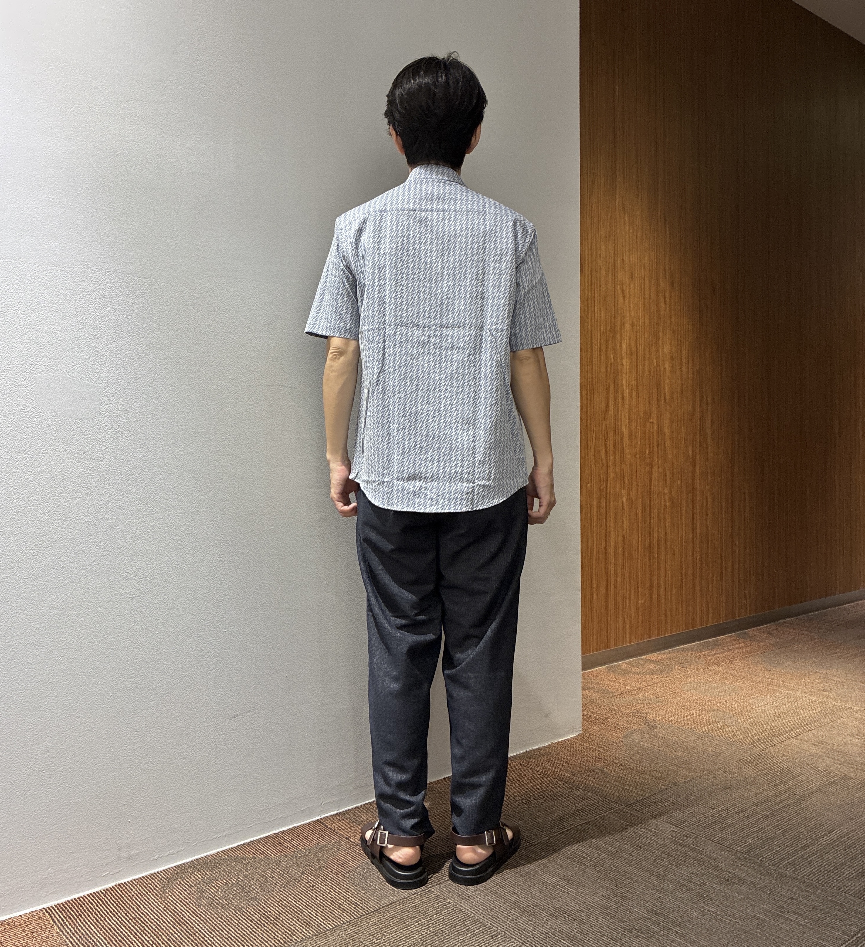 わいずみさんの「TAKEO KIKUCHI｜播州織り 千鳥 半袖シャツ」を使ったコーディネート