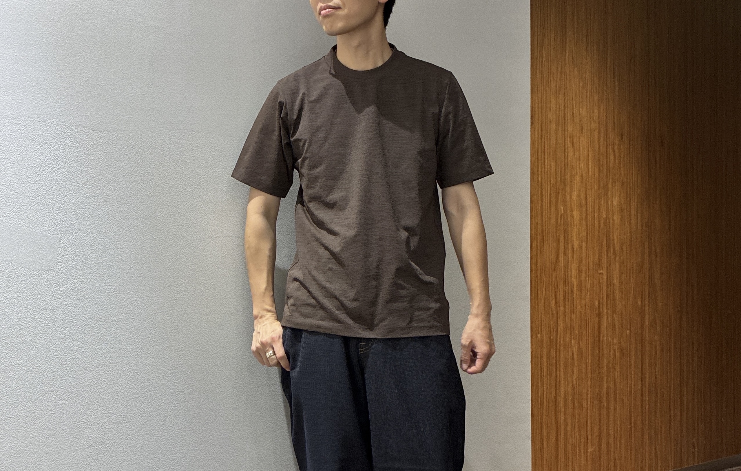 わいずみさんの「TAKEO KIKUCHI｜播州織り 千鳥 半袖シャツ」を使ったコーディネート