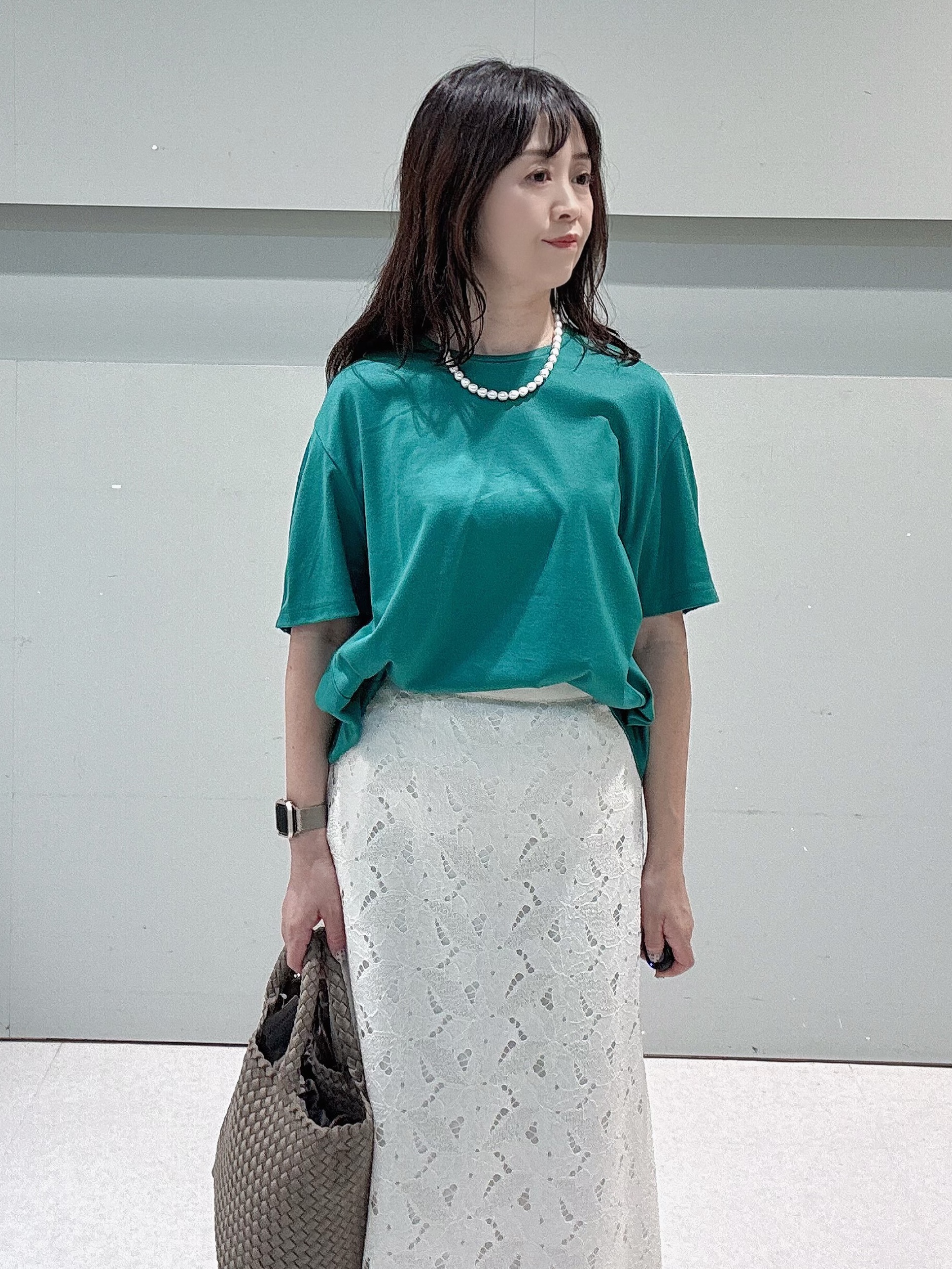 makiさんの「UNTITLED｜【汗染み防止/接触冷感】ドルマンプルオーバー」を使ったコーディネート