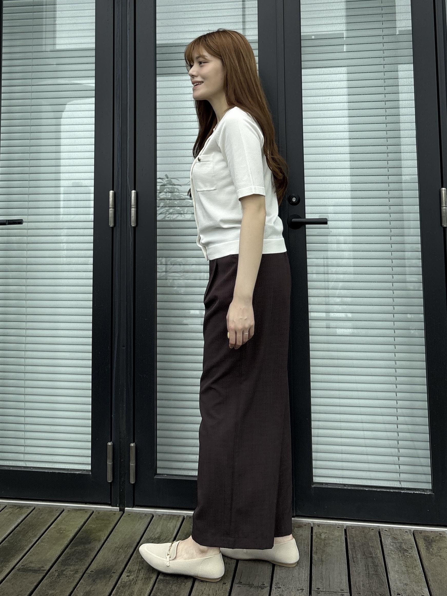 sayaさんの「grove｜【UV・洗濯機◎】上品コットン混カーディガン」を使ったコーディネート