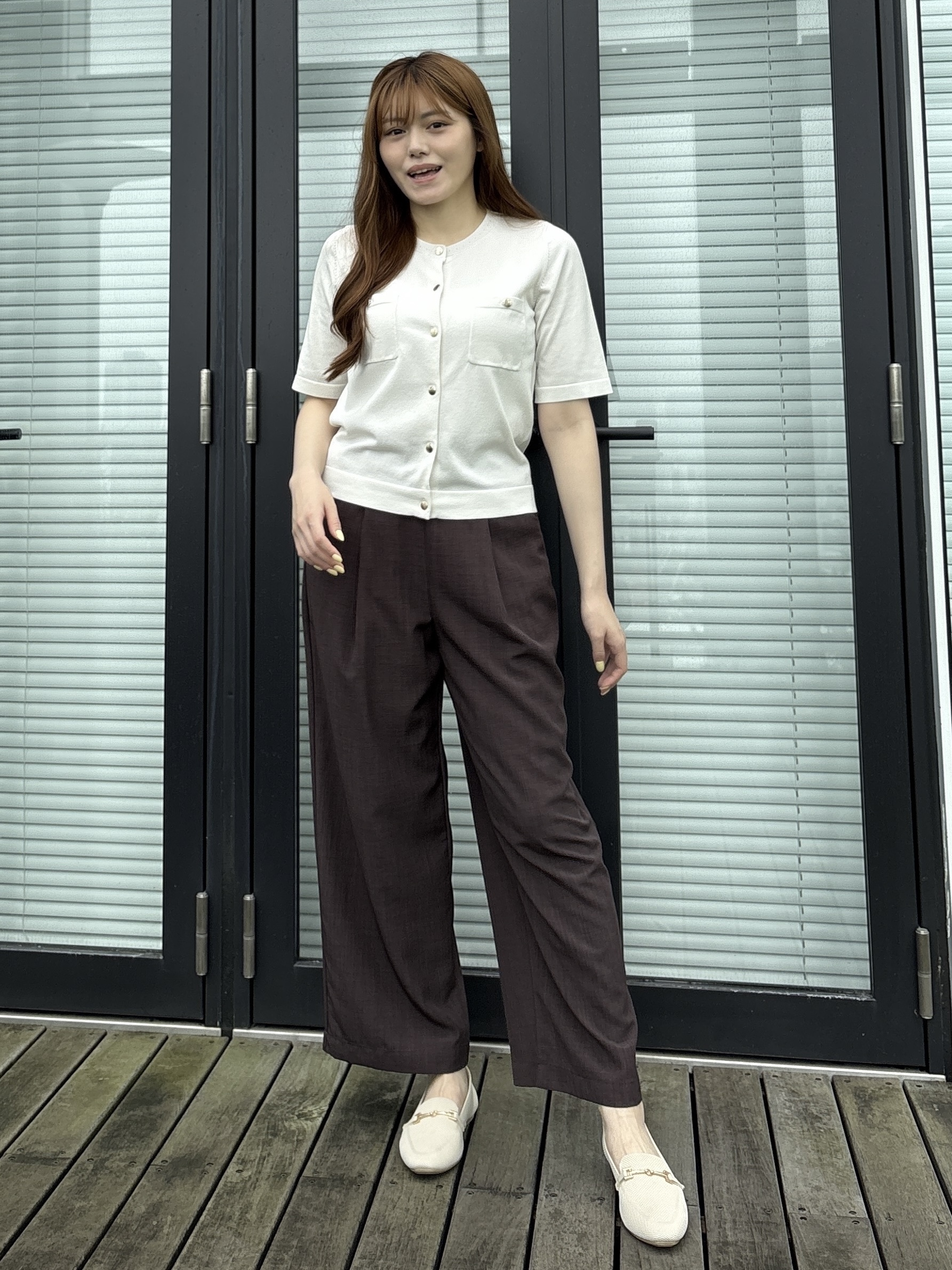 sayaさんの「grove｜【UV・洗濯機◎】上品コットン混カーディガン」を使ったコーディネート