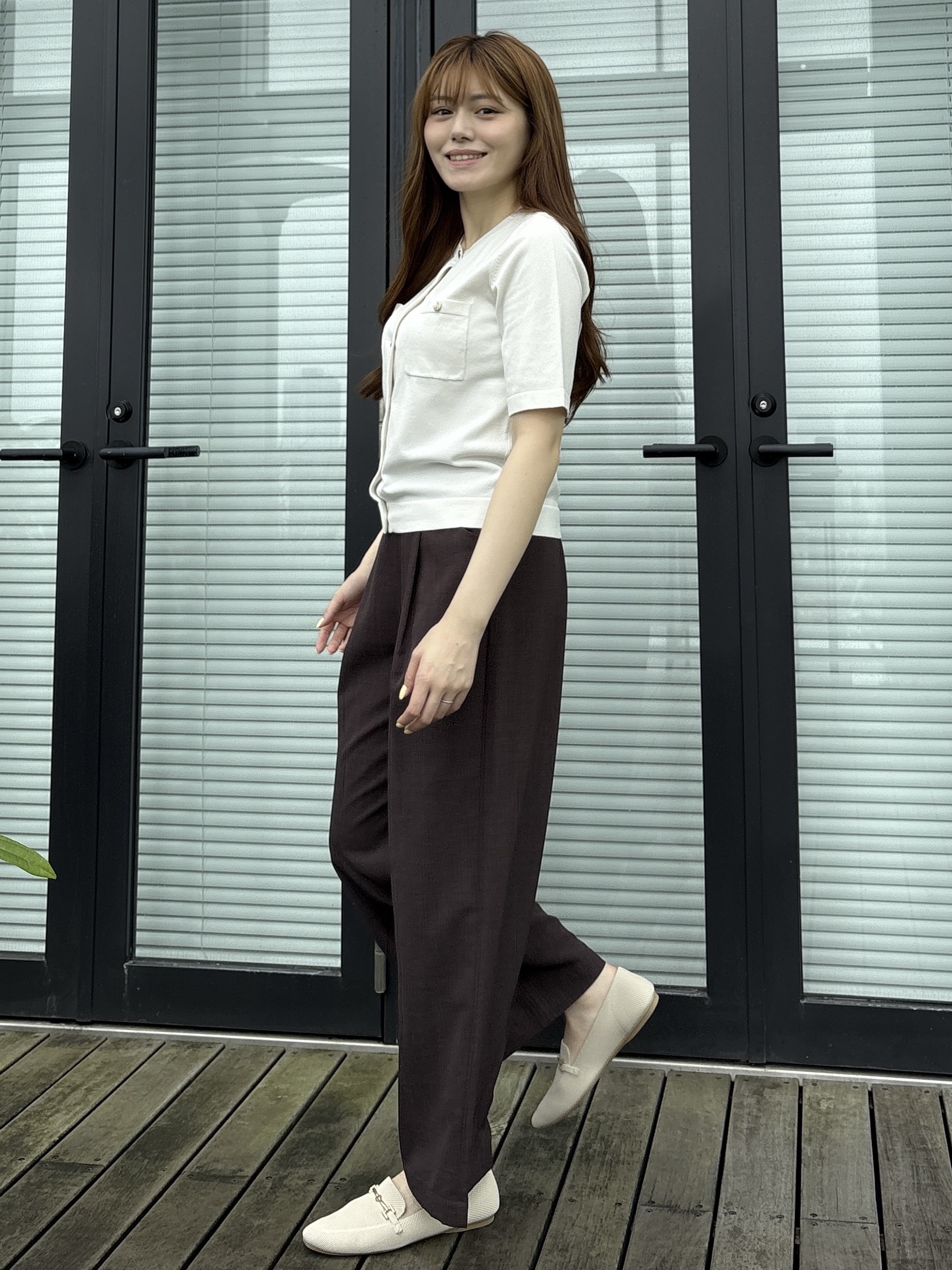 sayaさんの「grove｜【UV・洗濯機◎】上品コットン混カーディガン」を使ったコーディネート