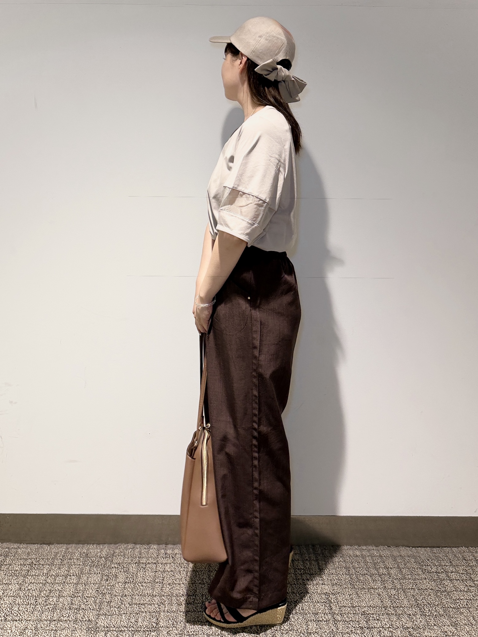 みーさんの「grove｜【吸水速乾・UVカット】シアードッキングランタンスリーブTシャツ」を使ったコーディネート