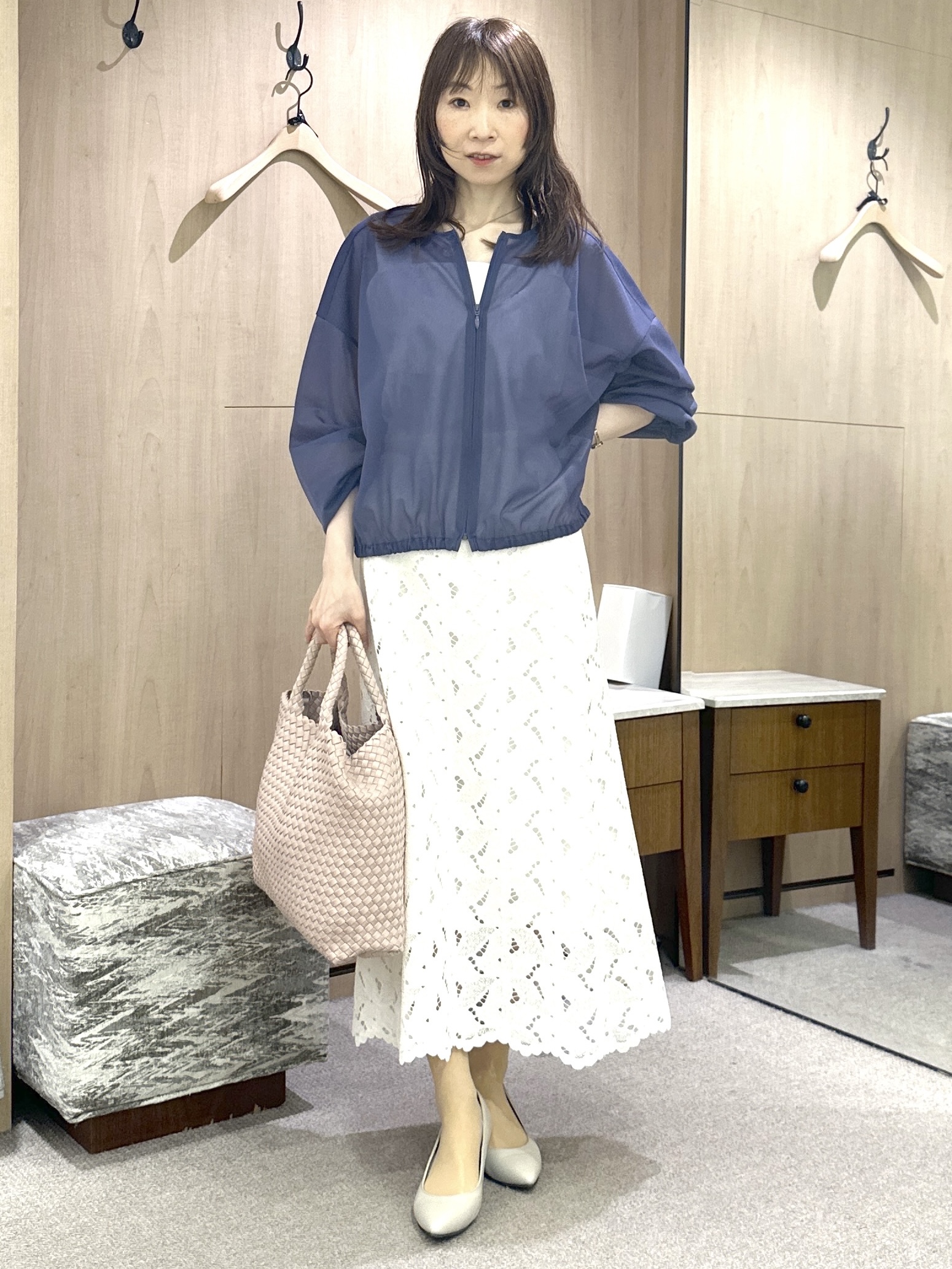 Miwaさんの「UNTITLED｜【秋羽織り/ジップ】トリコットシアーブラウス」を使ったコーディネート