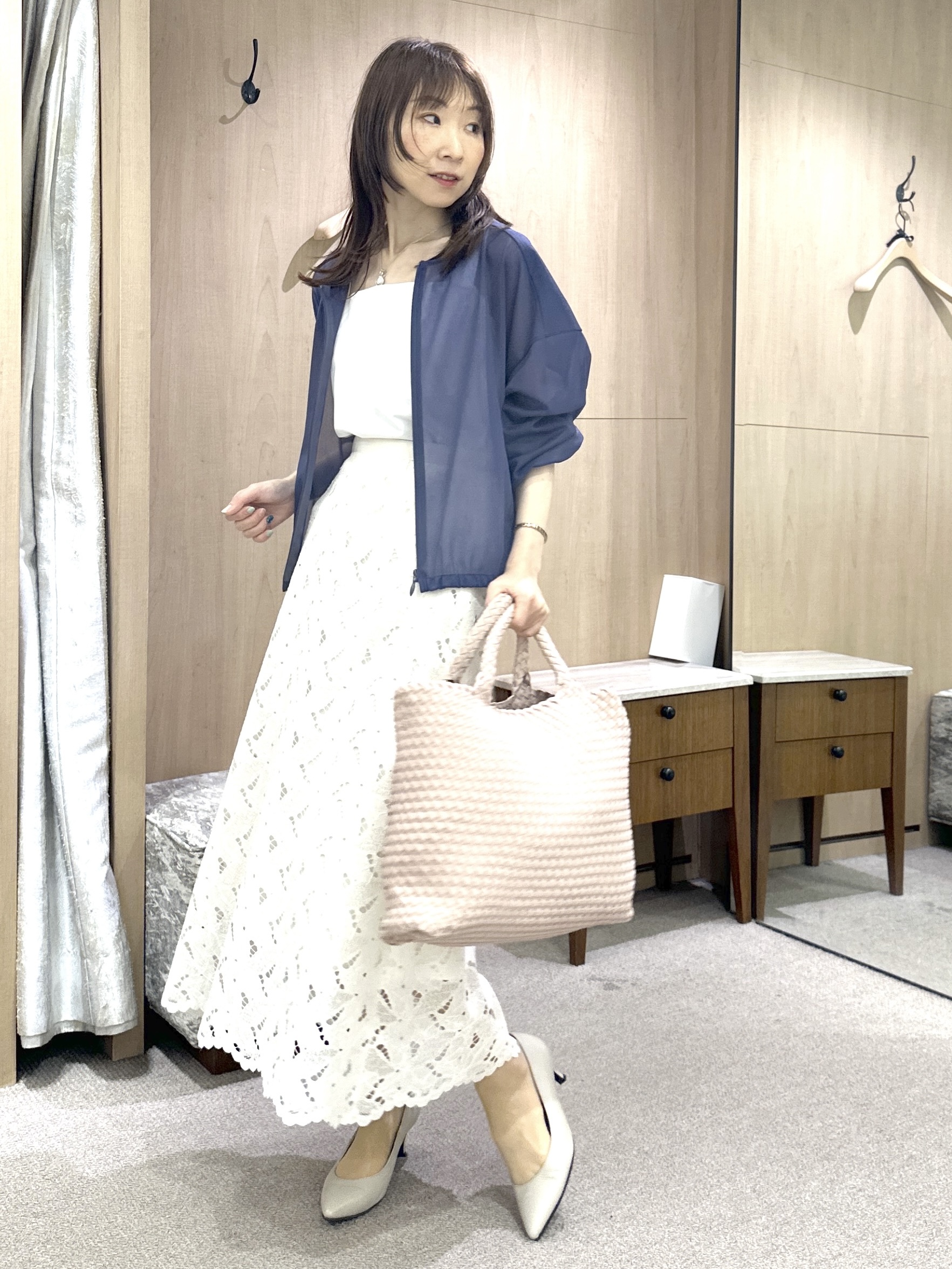 Miwaさんの「UNTITLED｜【秋羽織り/ジップ】トリコットシアーブラウス」を使ったコーディネート