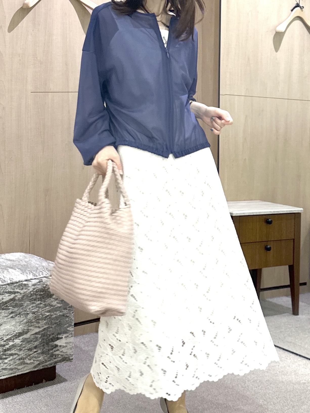 Miwaさんの「UNTITLED｜【秋羽織り/ジップ】トリコットシアーブラウス」を使ったコーディネート