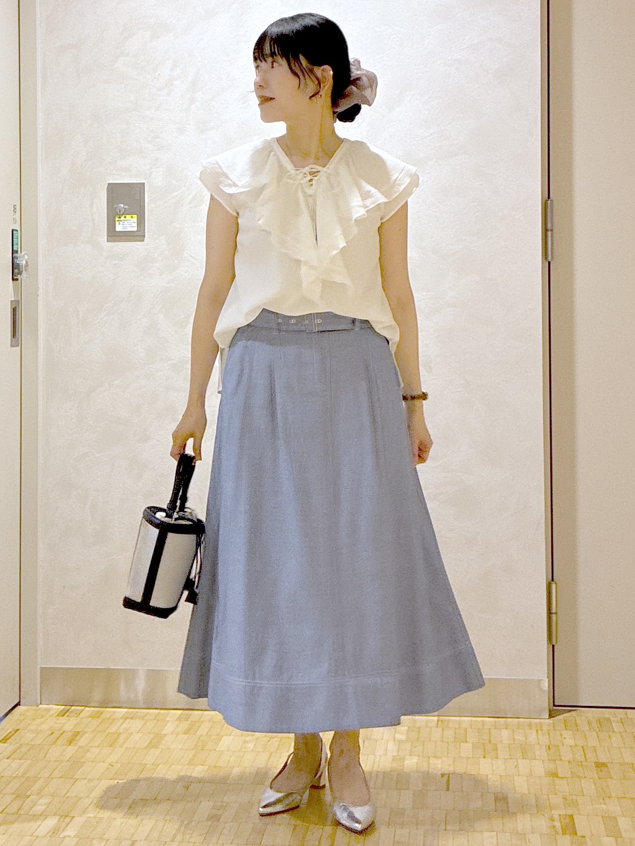  beni_gingerさんの「Reflect｜【マシンウォッシャブル】フリルブラウス」を使ったコーディネート