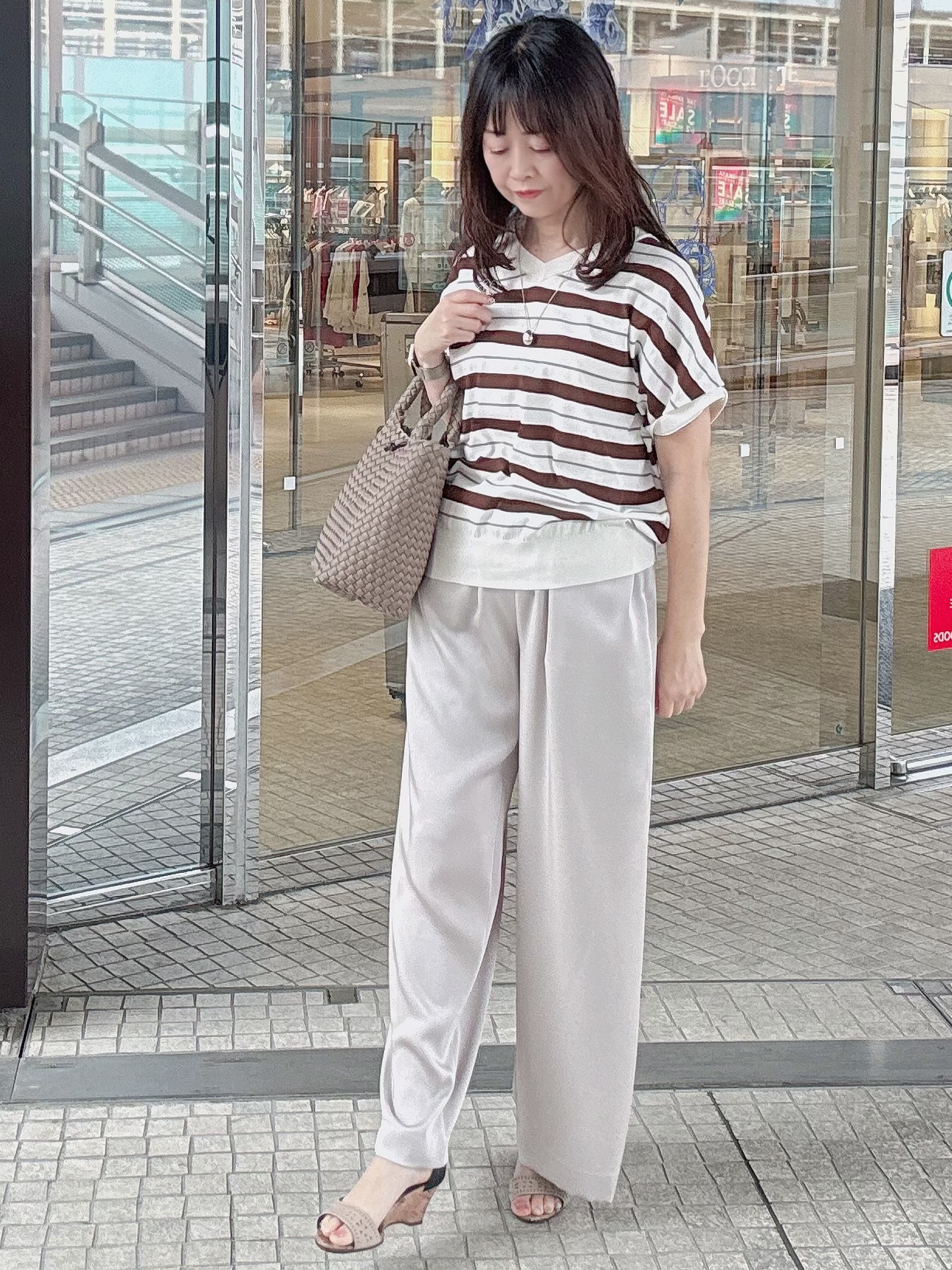 makiさんの「UNTITLED｜【肌に張りつきにくい/前後2WAY】ドライタッチコットンプルオーバー」を使ったコーディネート