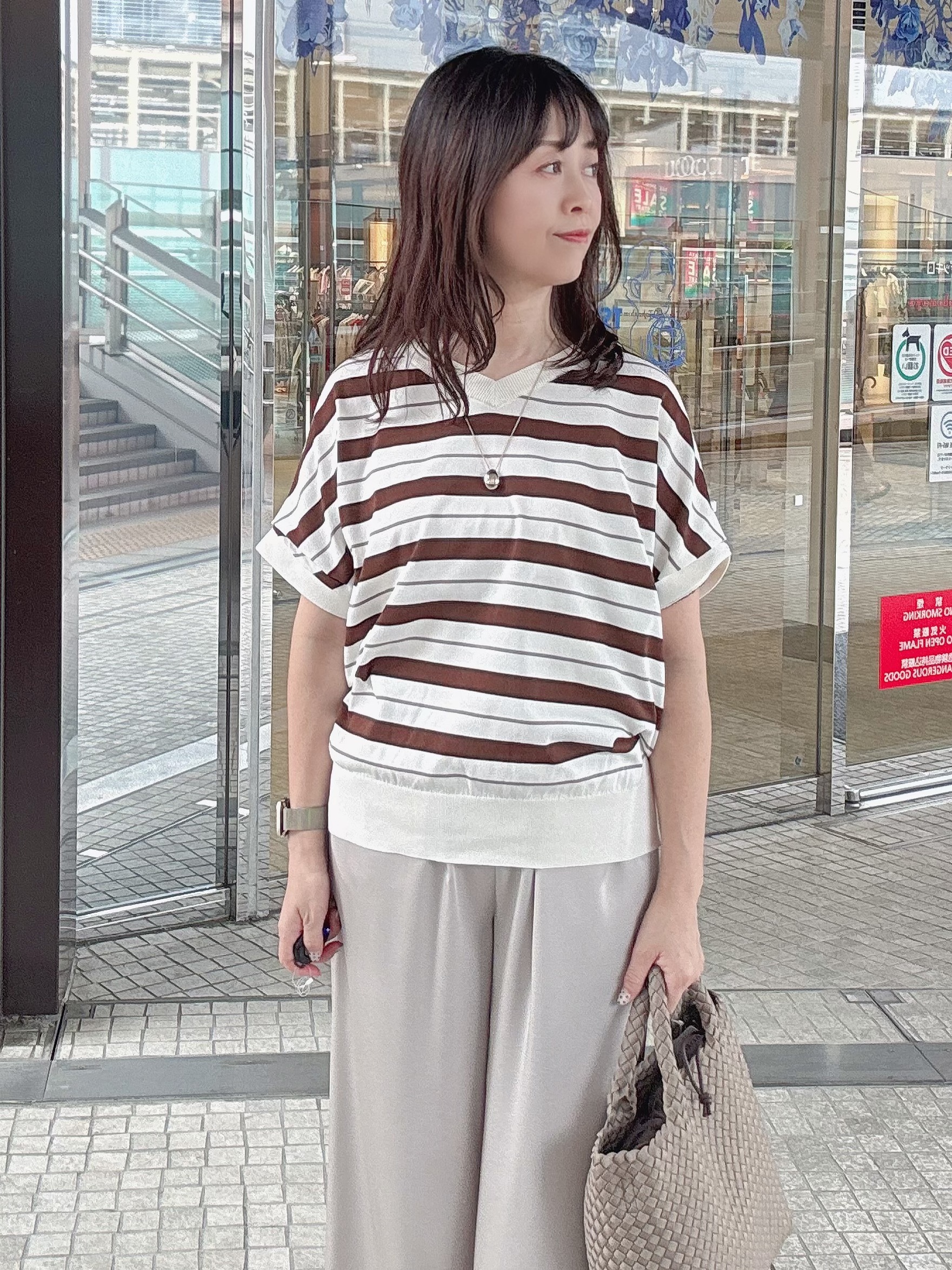 makiさんの「UNTITLED｜【肌に張りつきにくい/前後2WAY】ドライタッチコットンプルオーバー」を使ったコーディネート