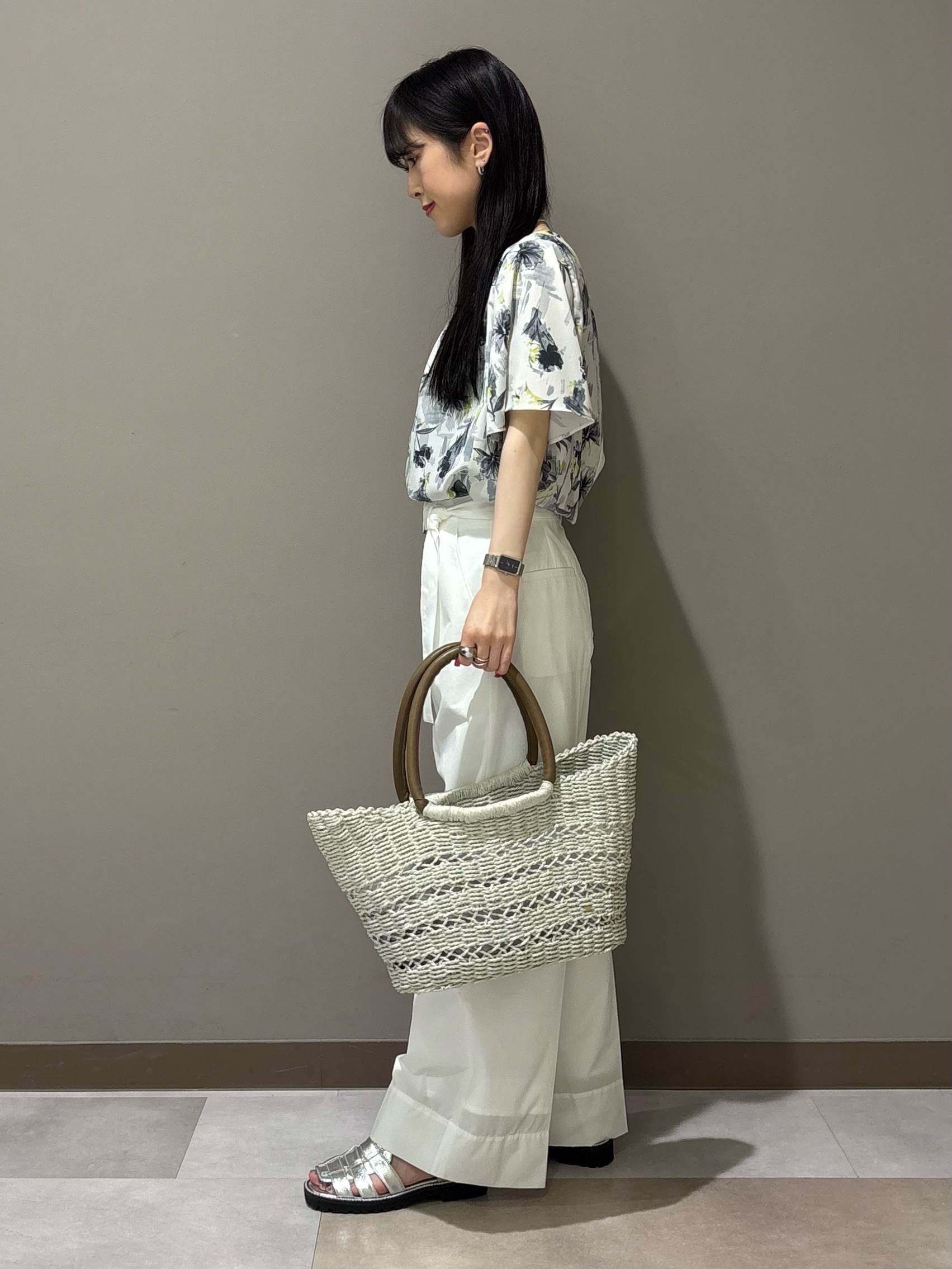 KEIKOさんの「INDIVI｜【洗える／メッシュ素材／SETUP可能】半袖シアージャケット」を使ったコーディネート