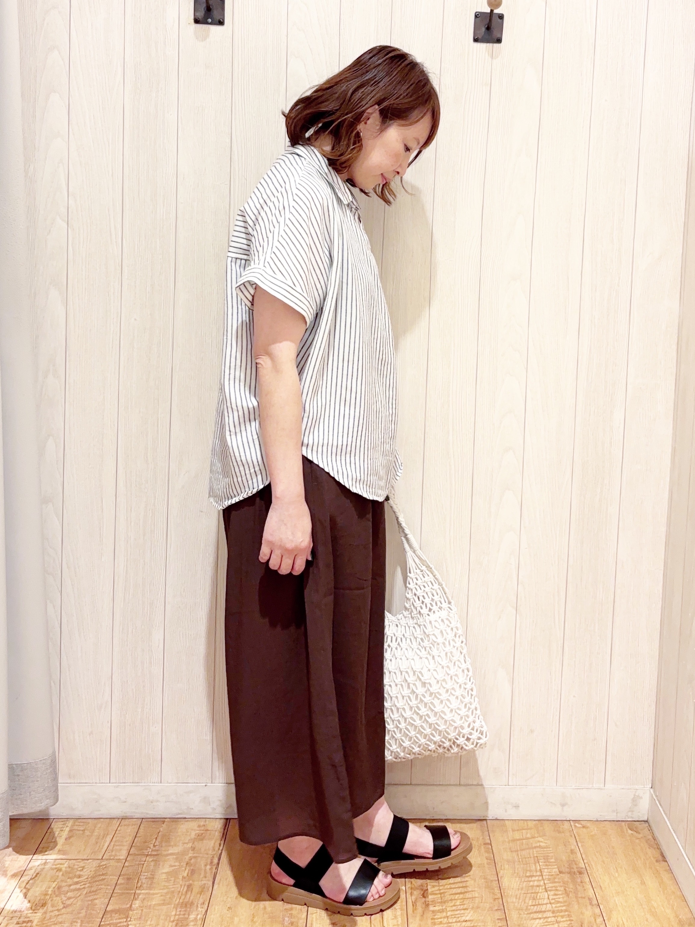 あいこさんの「SHOO･LA･RUE｜【UV/吸水速乾/抗菌防臭】インせず着られる フレンチリネンスキッパーシャツ」を使ったコーディネート