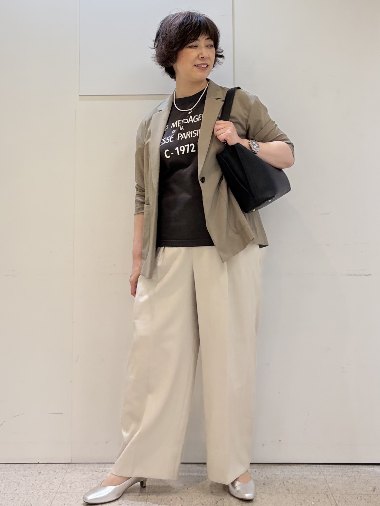 ヤスコさんの「Reflect｜【SS-4Lサイズ／接触冷感／シワになりにくい】リラクシーテーラードジャケット」を使ったコーディネート