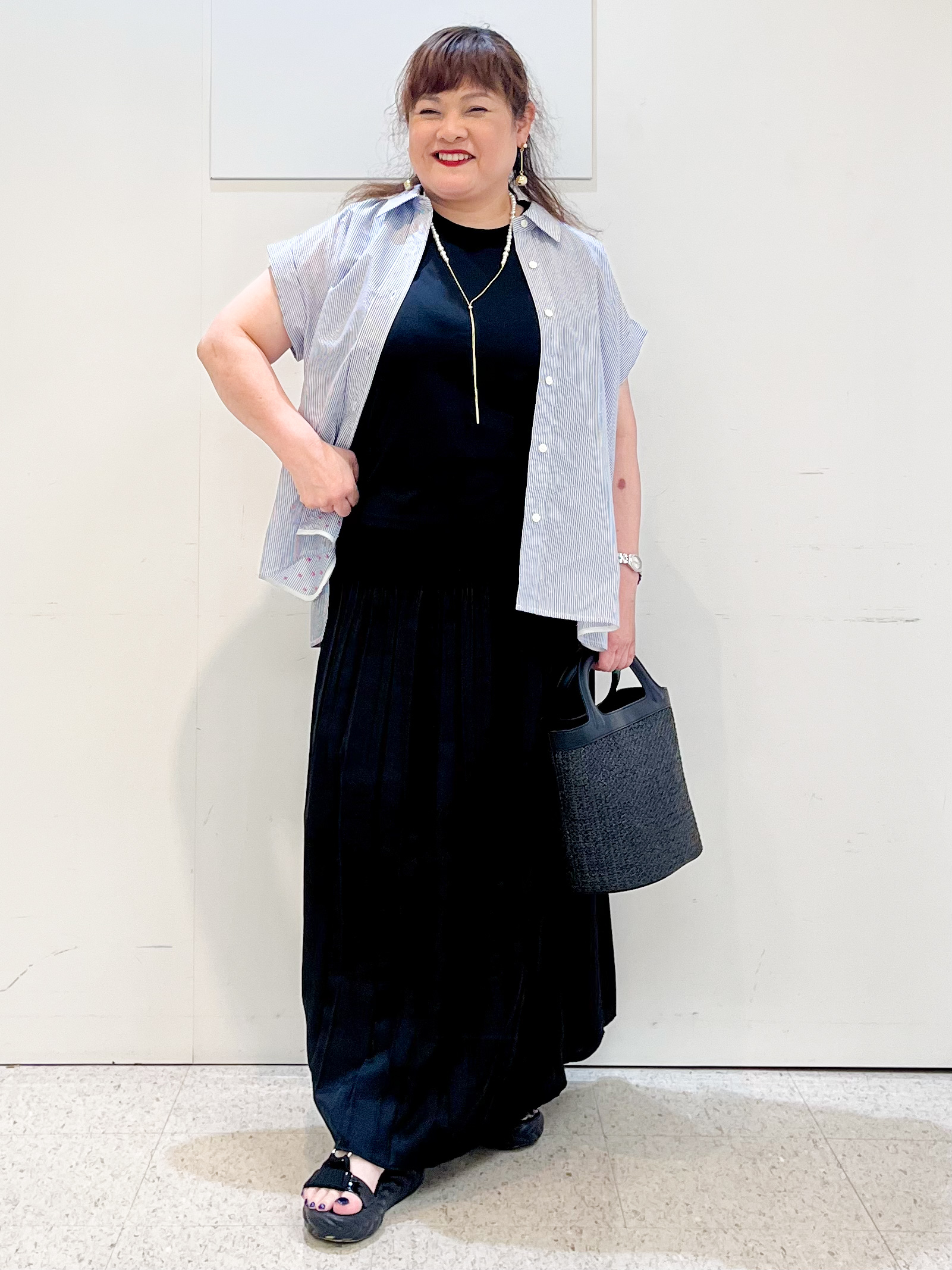 kimmyさんの「Reflect｜【接触冷感】フレンチスリーブシャツブラウス」を使ったコーディネート