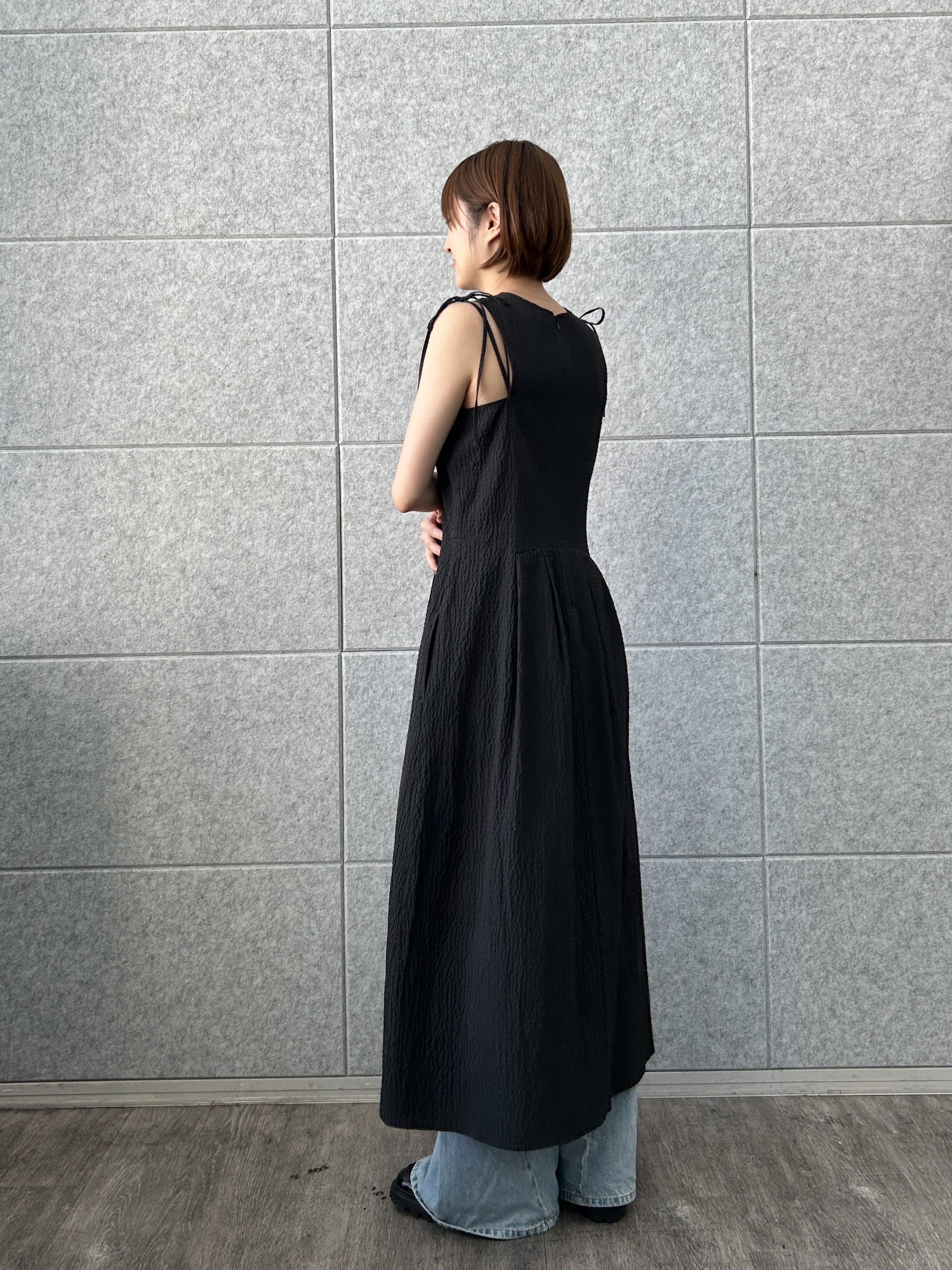 harunaさんの「CODE A｜shoulder ribbon dress」を使ったコーディネート