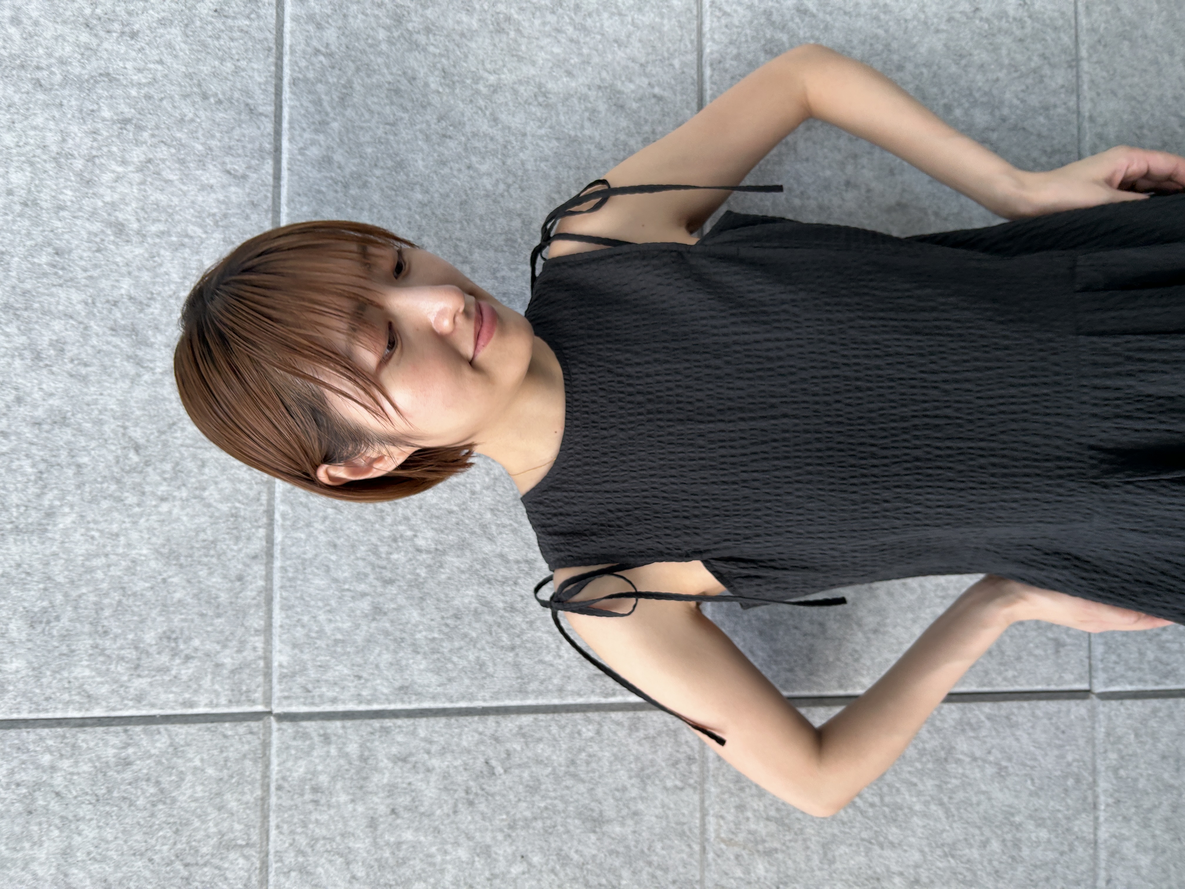 harunaさんの「CODE A｜shoulder ribbon dress」を使ったコーディネート