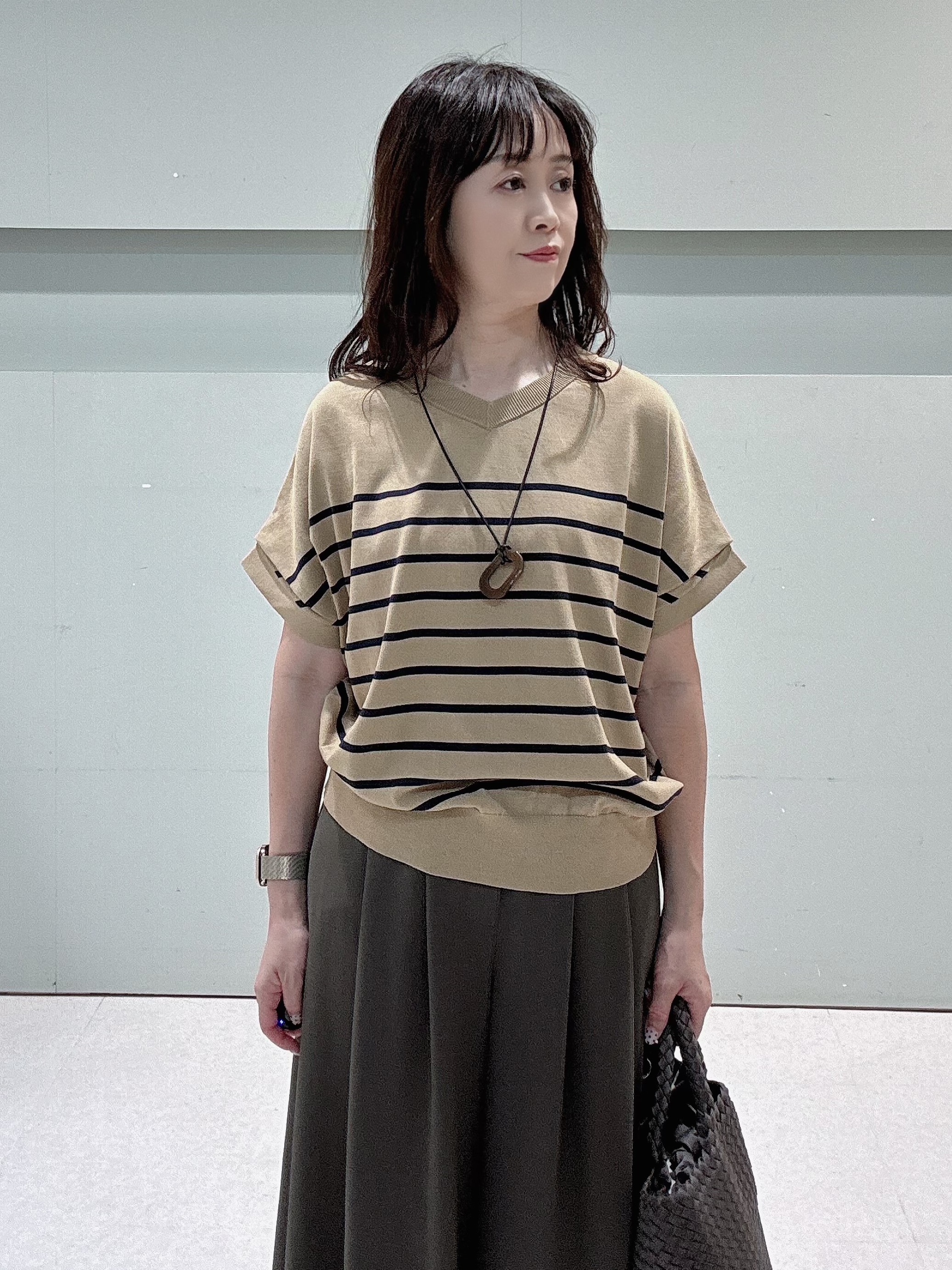 makiさんの「UNTITLED｜【肌に張りつきにくい/前後2WAY】ドライタッチコットンプルオーバー」を使ったコーディネート