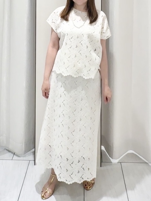 ʏᴜᴋɪᴋᴏさんの「UNTITLED｜【セットアップ可/品のある透け感】リーフレースブラウス」を使ったコーディネート