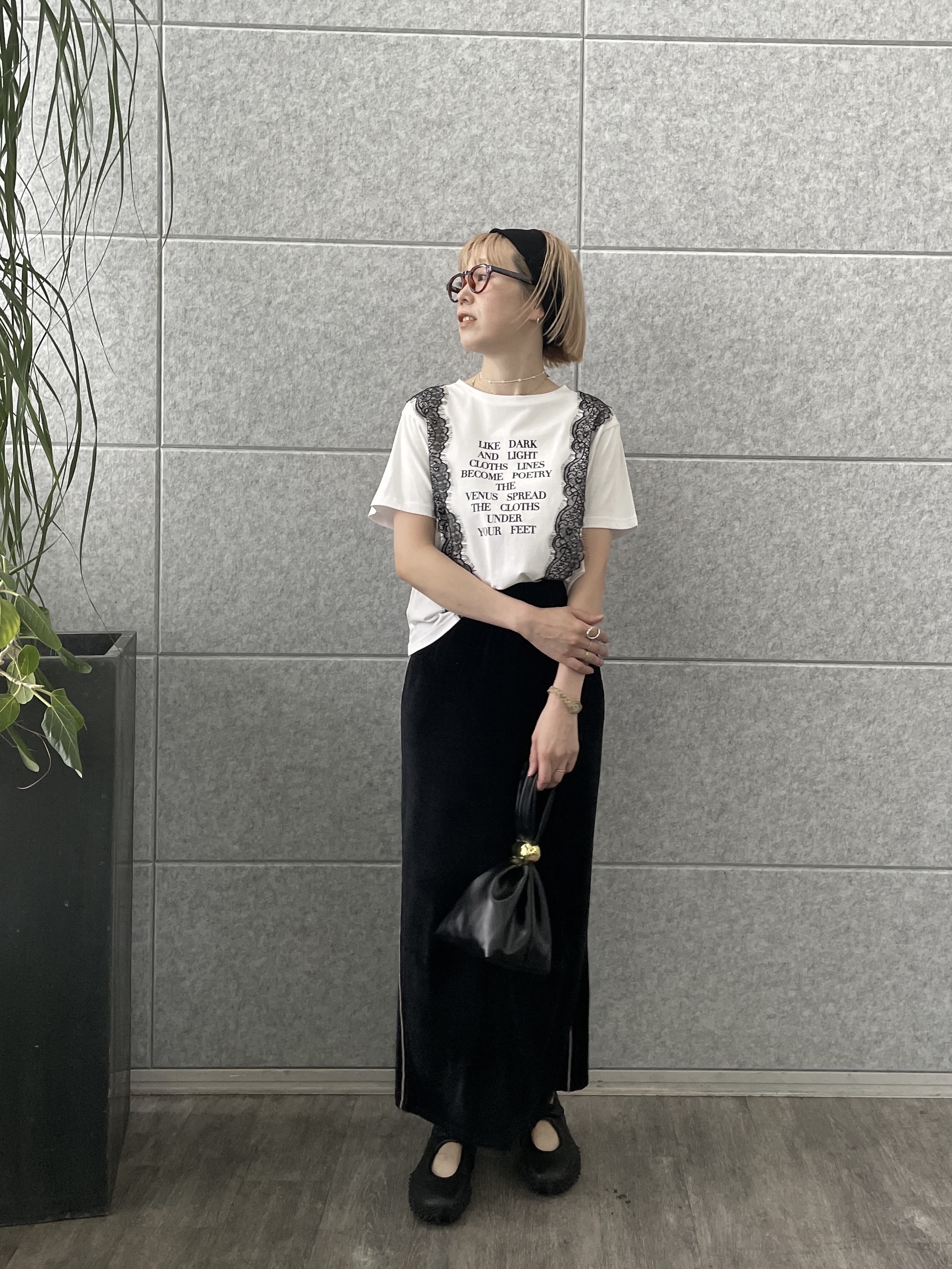 mikuさんの「INDIVI｜レースステッチドTシャツ」を使ったコーディネート