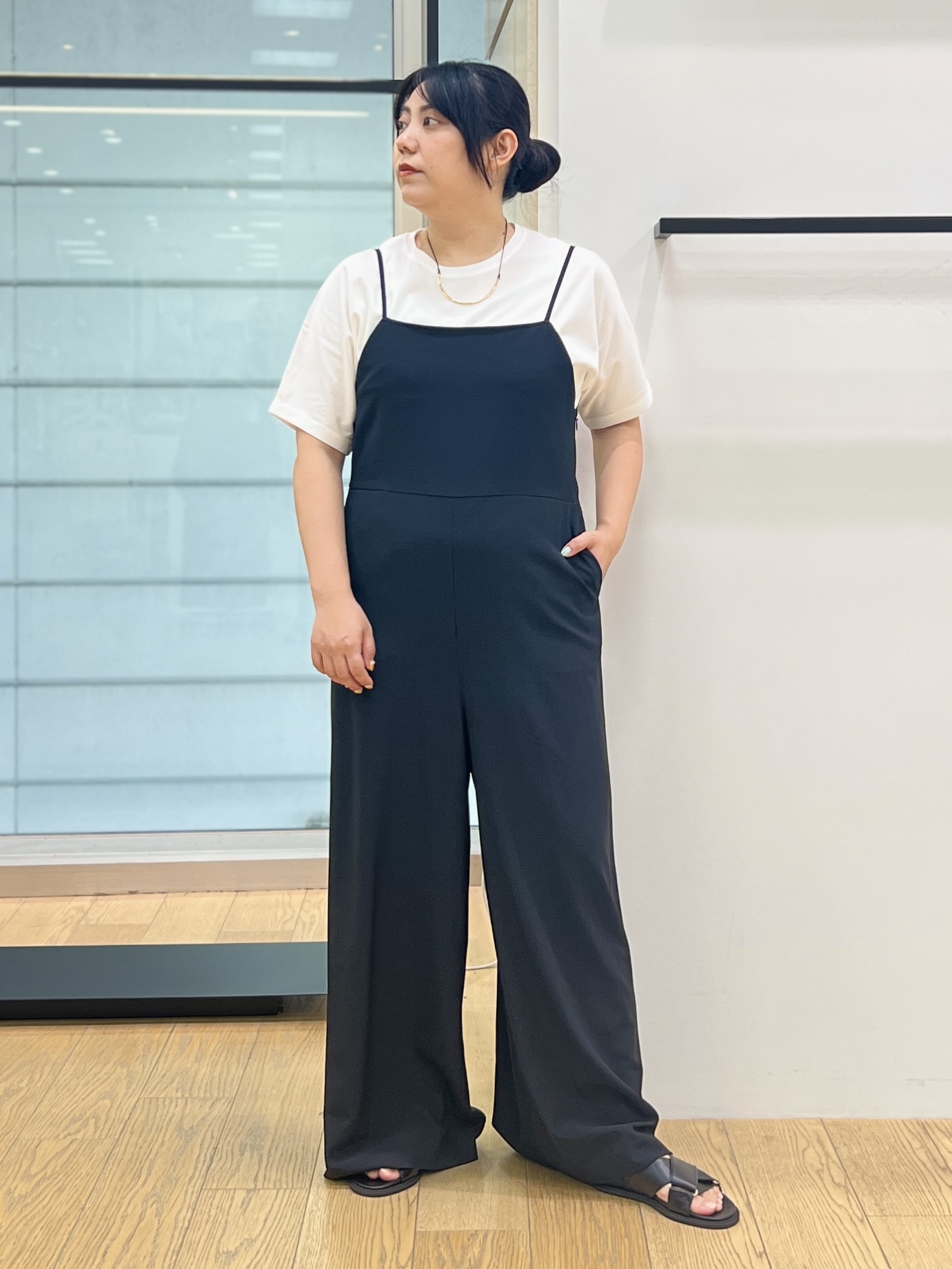 shimaさんの「INDIVI｜【洗える／メッシュ素材／SETUP可能】半袖シアージャケット」を使ったコーディネート