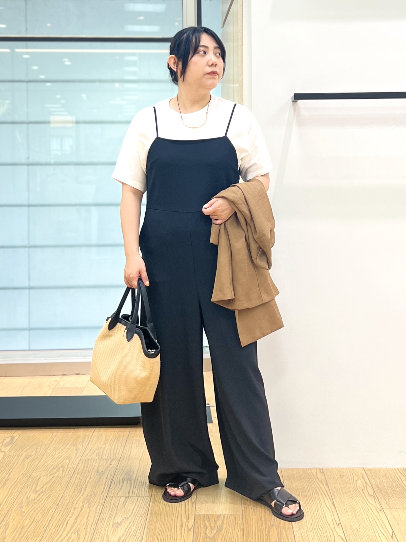 shimaさんの「INDIVI｜【洗える／メッシュ素材／SETUP可能】半袖シアージャケット」を使ったコーディネート