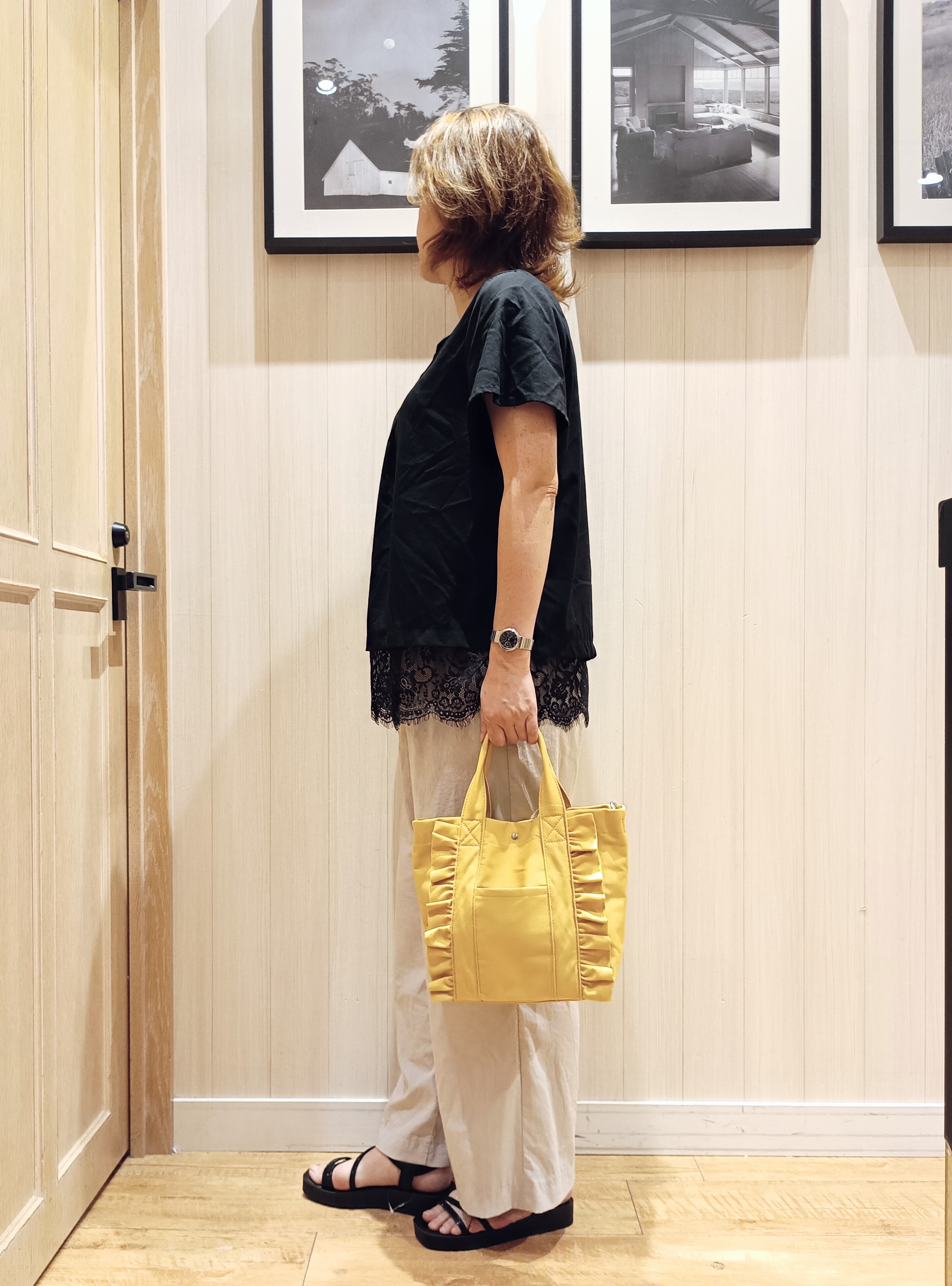 S☆mama さんの「SHOO･LA･RUE｜【S-LL/洗濯機可】軽凛(かろりん) 楽に着られて上品 裾レーススキッパーブラウス」を使ったコーディネート