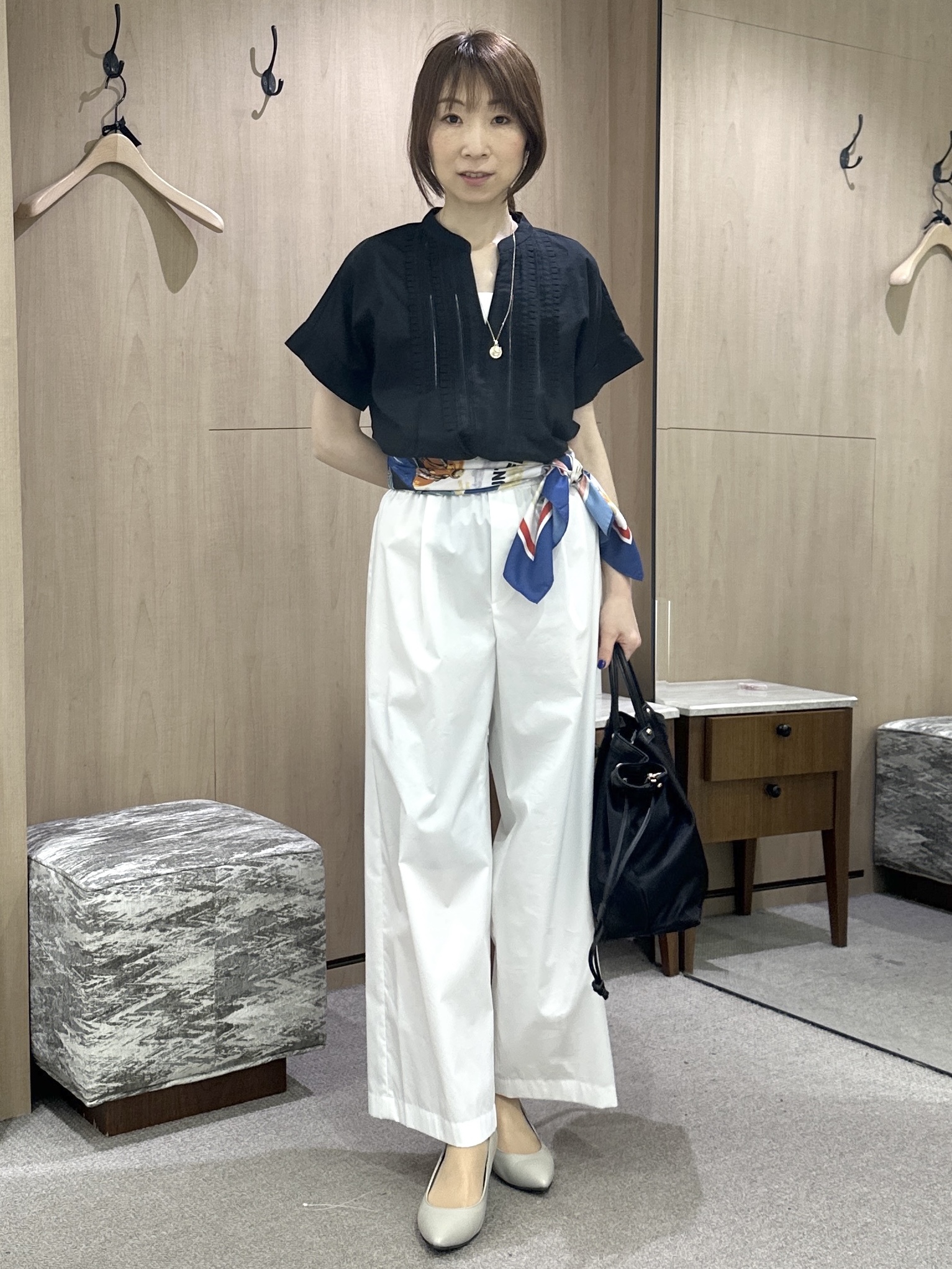 Miwaさんの「UNTITLED｜【接触冷感/吸水速乾/UVカット】ドルマンスリーブシャツ」を使ったコーディネート
