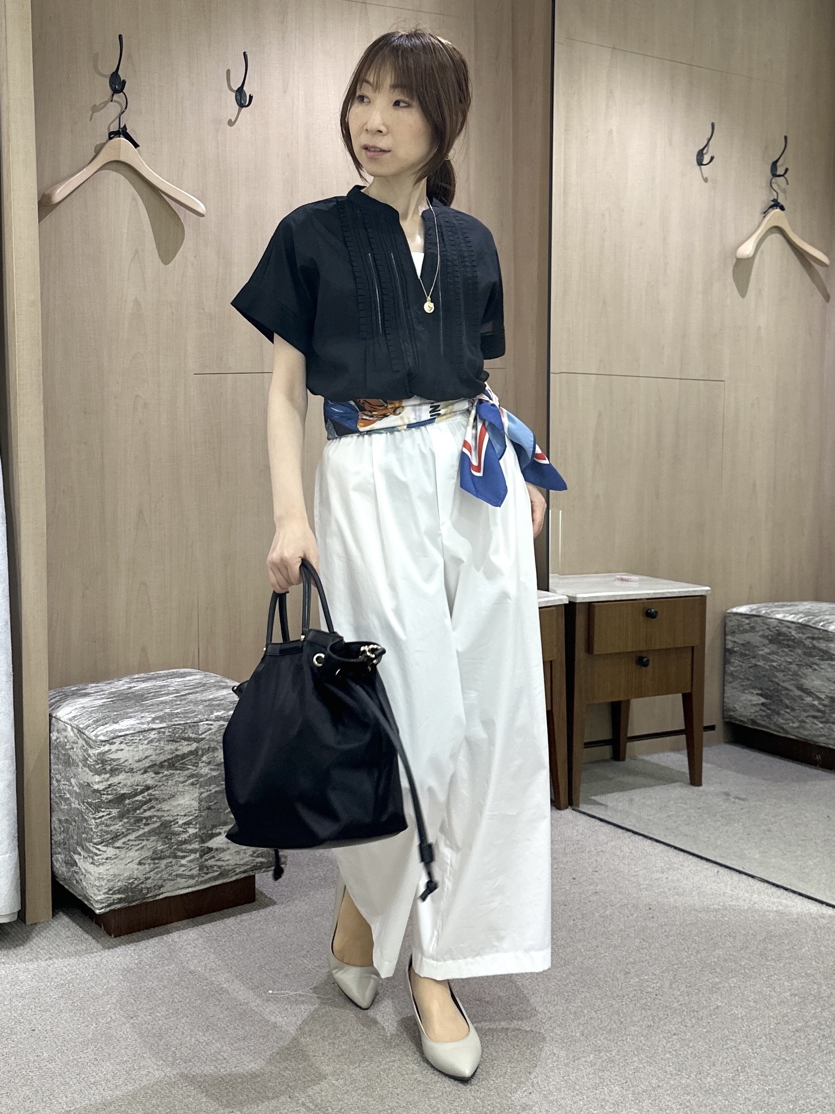 Miwaさんの「UNTITLED｜【接触冷感/吸水速乾/UVカット】ドルマンスリーブシャツ」を使ったコーディネート