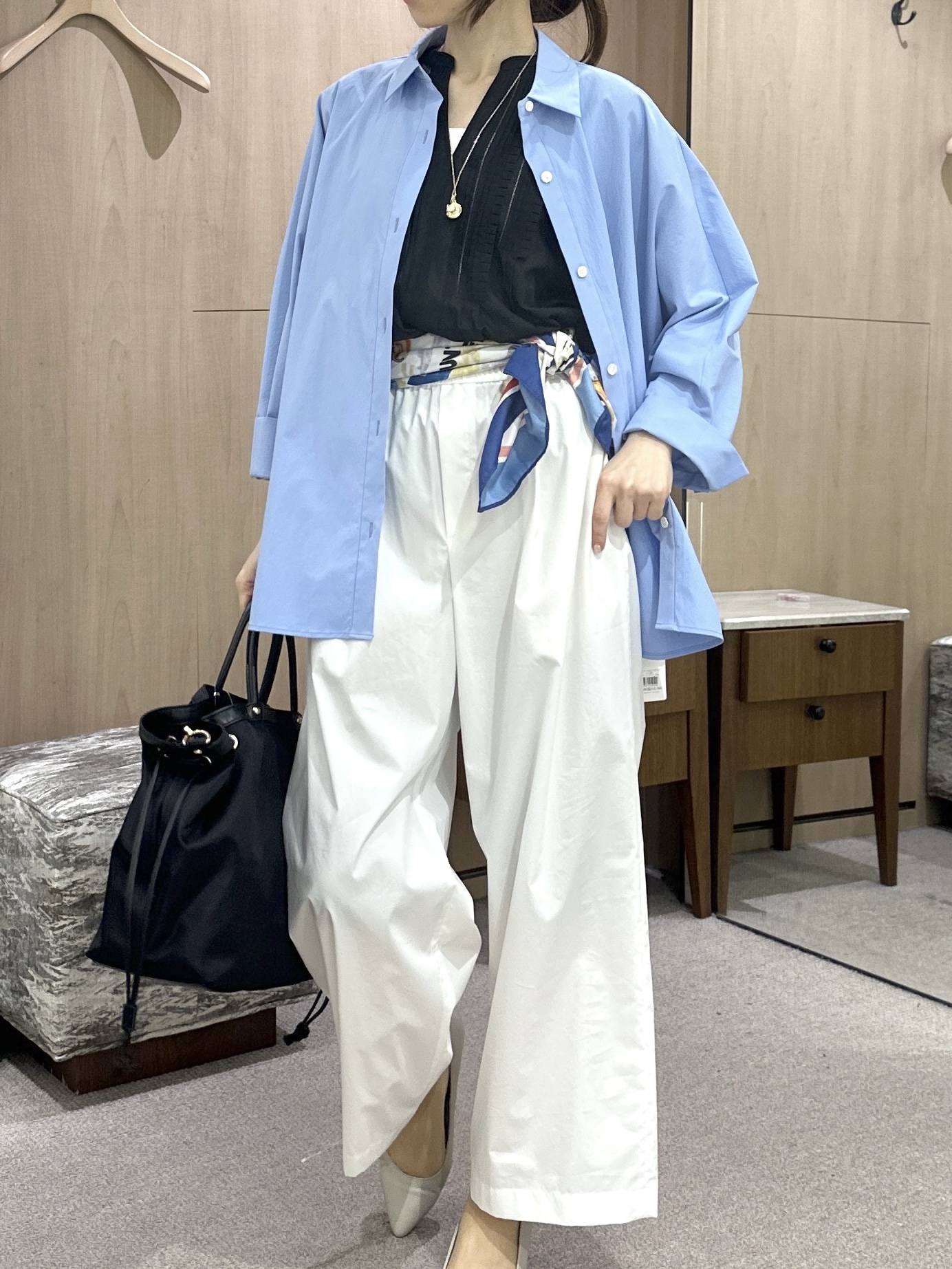 Miwaさんの「UNTITLED｜【接触冷感/吸水速乾/UVカット】ドルマンスリーブシャツ」を使ったコーディネート