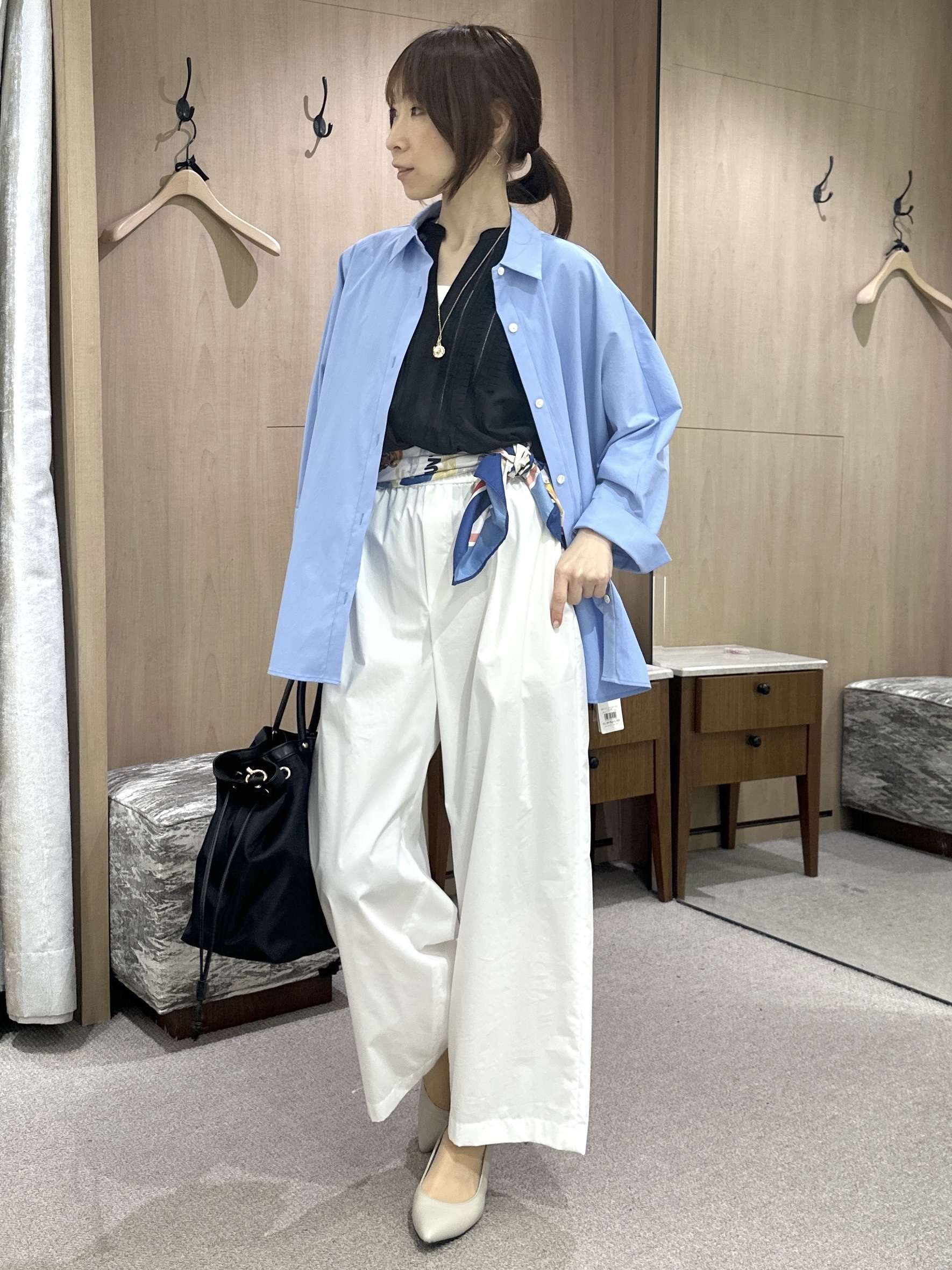 Miwaさんの「UNTITLED｜【接触冷感/吸水速乾/UVカット】ドルマンスリーブシャツ」を使ったコーディネート