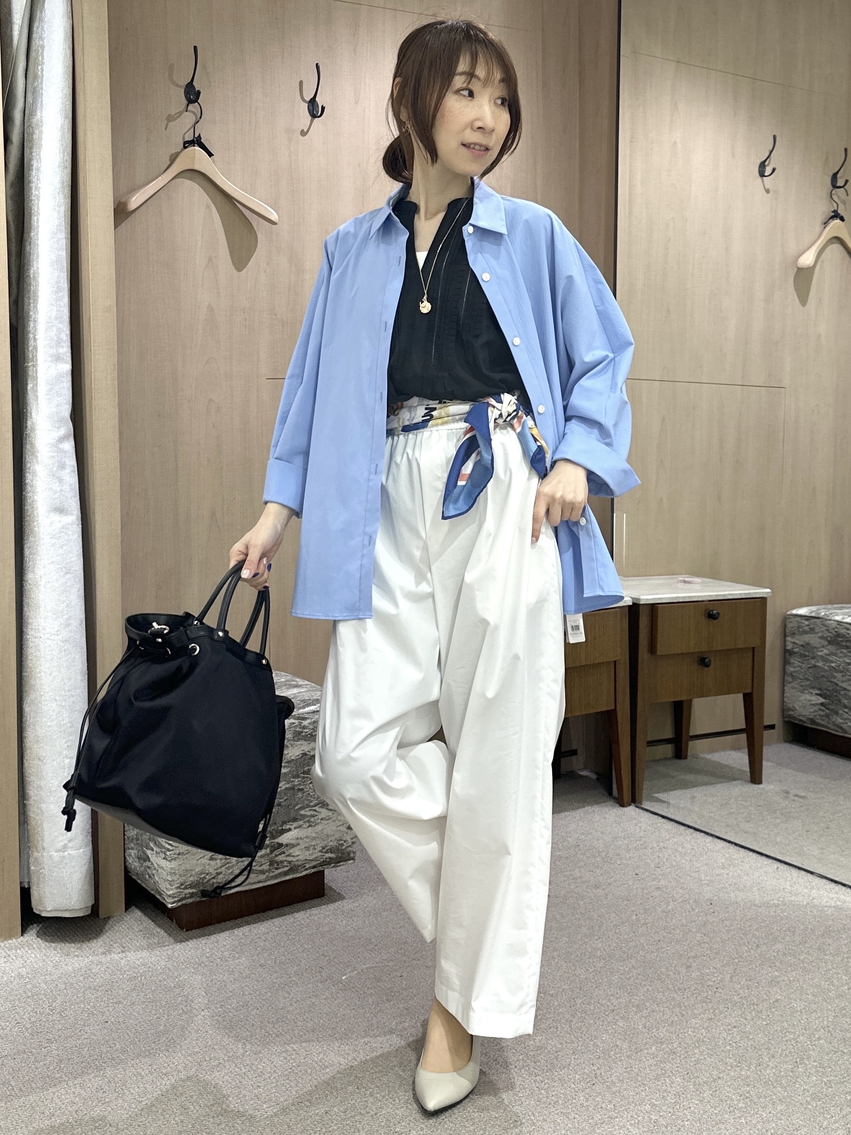 Miwaさんの「UNTITLED｜【接触冷感/吸水速乾/UVカット】ドルマンスリーブシャツ」を使ったコーディネート