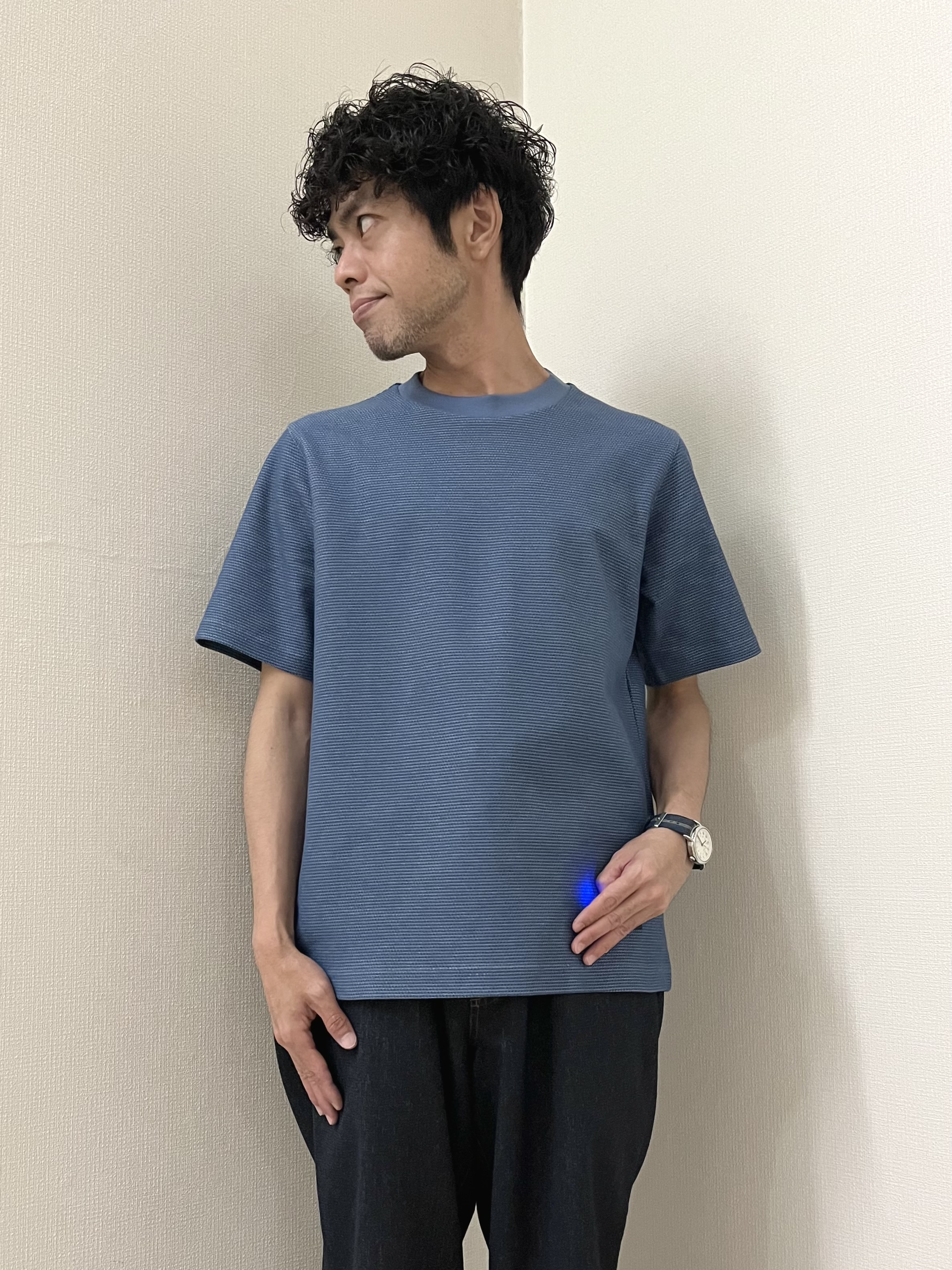 URAさんの「TAKEO KIKUCHI｜【BOWLER HAT LABEL】ボーラーハットウォーカー刺繍 半袖ボタンダウンシャツ」を使ったコーディネート