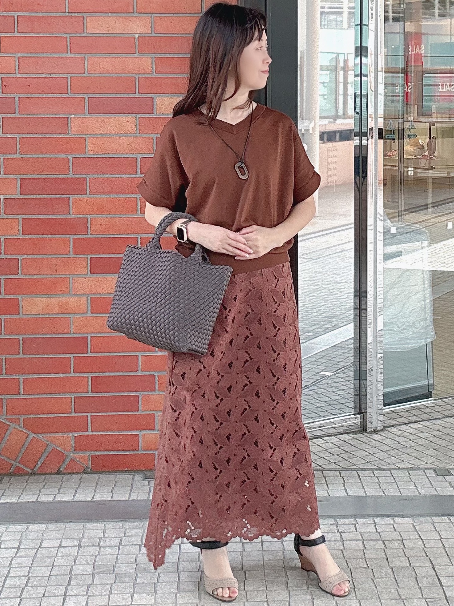 makiさんの「UNTITLED｜【肌に張りつきにくい/前後2WAY】ドライタッチコットンプルオーバー」を使ったコーディネート