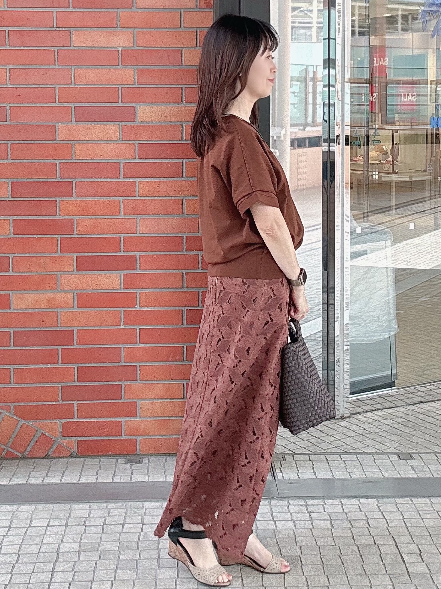 makiさんの「UNTITLED｜【肌に張りつきにくい/前後2WAY】ドライタッチコットンプルオーバー」を使ったコーディネート