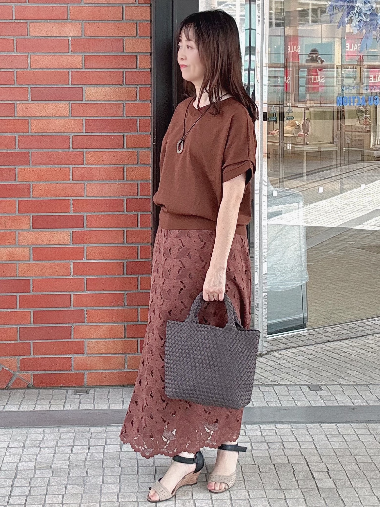 makiさんの「UNTITLED｜【肌に張りつきにくい/前後2WAY】ドライタッチコットンプルオーバー」を使ったコーディネート