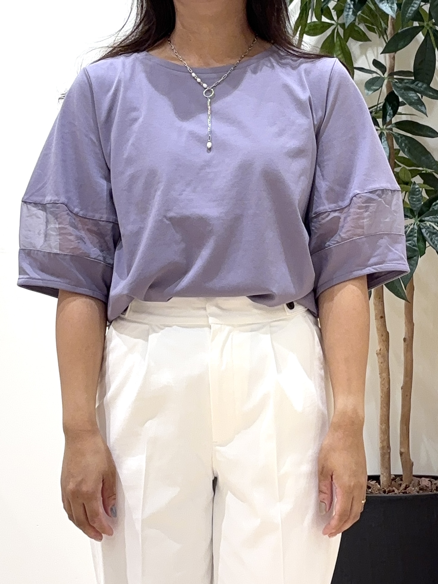 miraiさんの「grove｜【吸水速乾・UVカット】シアードッキングランタンスリーブTシャツ」を使ったコーディネート