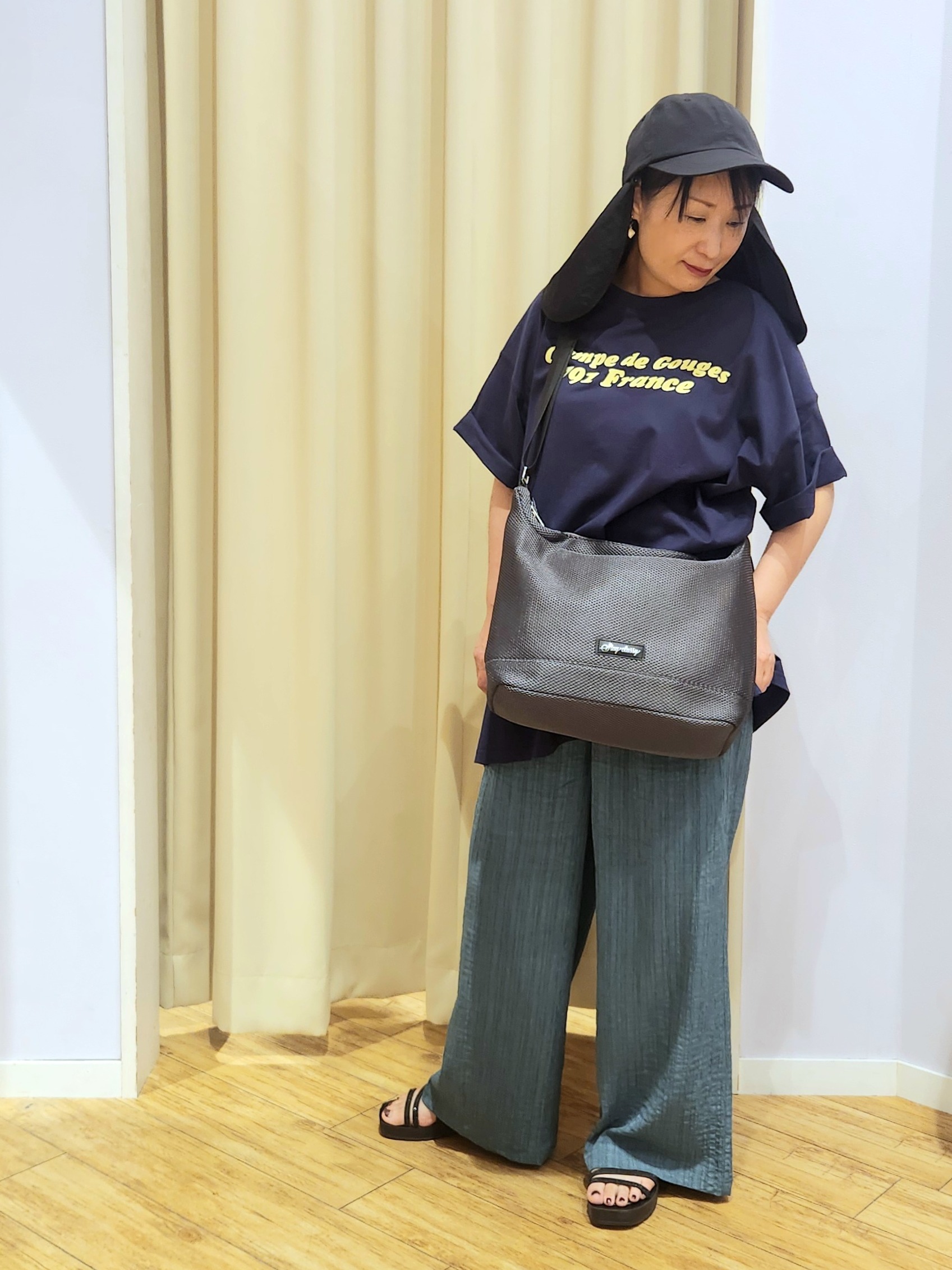 くまさんの「SHOO･LA･RUE｜【体型カバー】ゆるっとBIGアソートTシャツ」を使ったコーディネート
