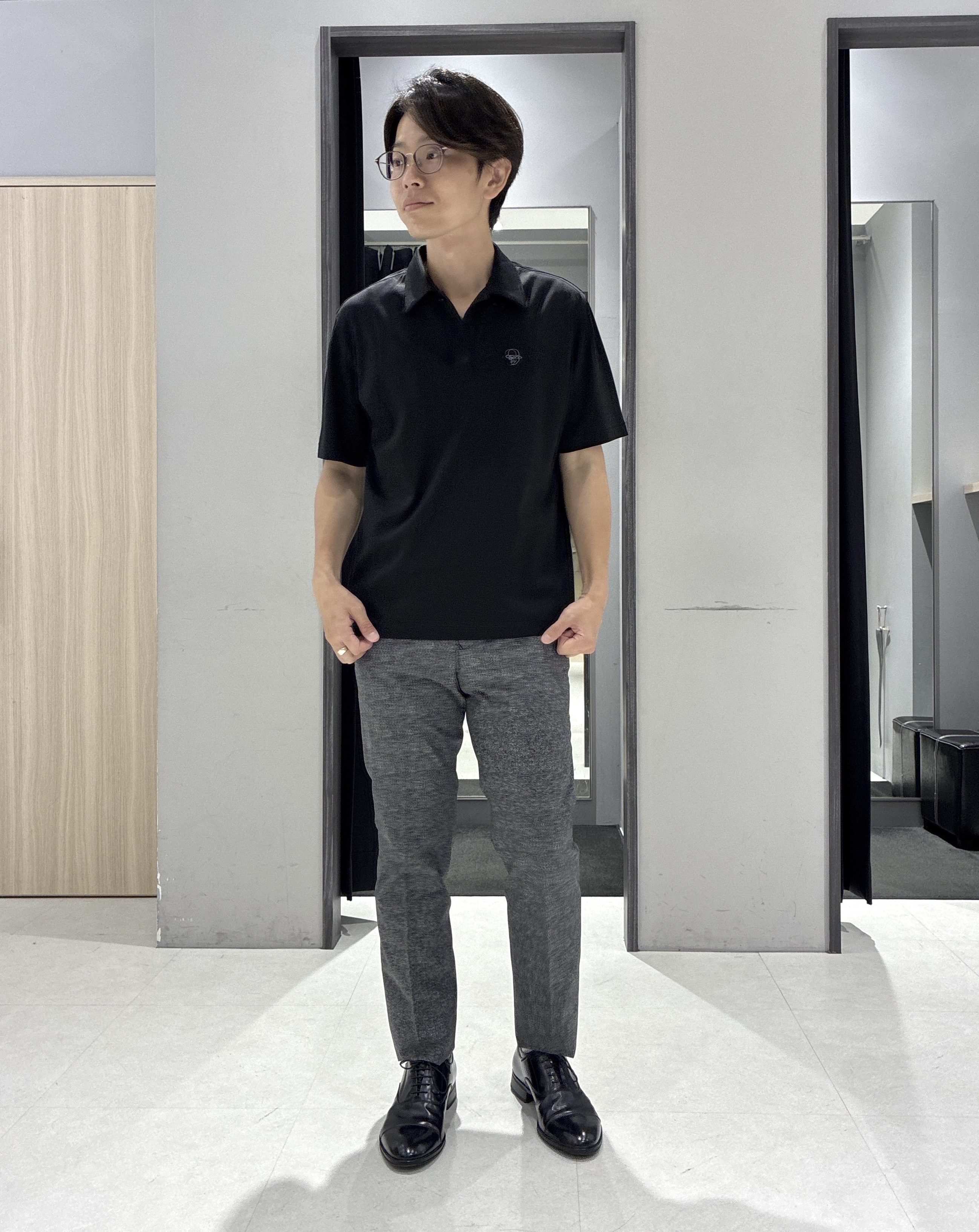 わいずみさんの「TAKEO KIKUCHI｜【抗菌防臭】COOL DOTS（R）ドビープリント ジャケット」を使ったコーディネート