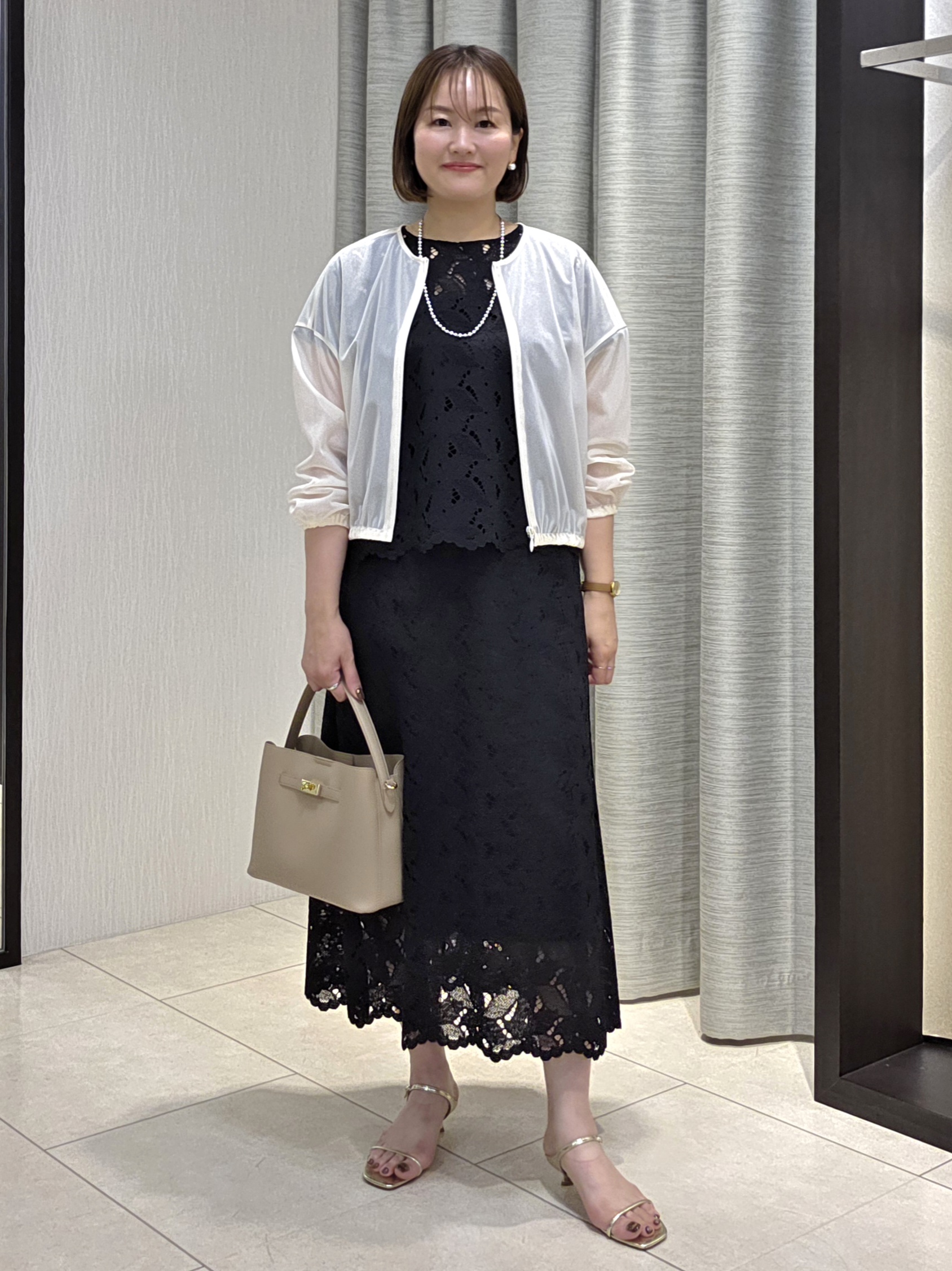 naokoさんの「UNTITLED｜【秋羽織り/ジップ】トリコットシアーブラウス」を使ったコーディネート